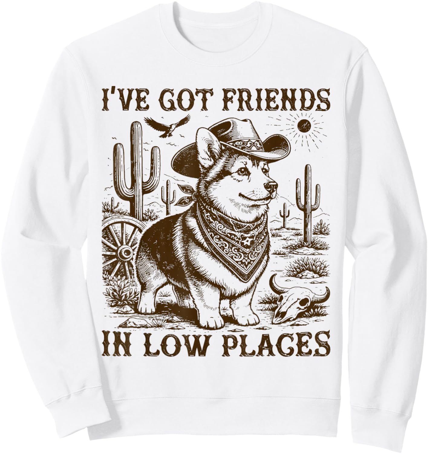 I've Got Friends in Low Places Corgi Dad Sweatshirt - Sweatshirt | White