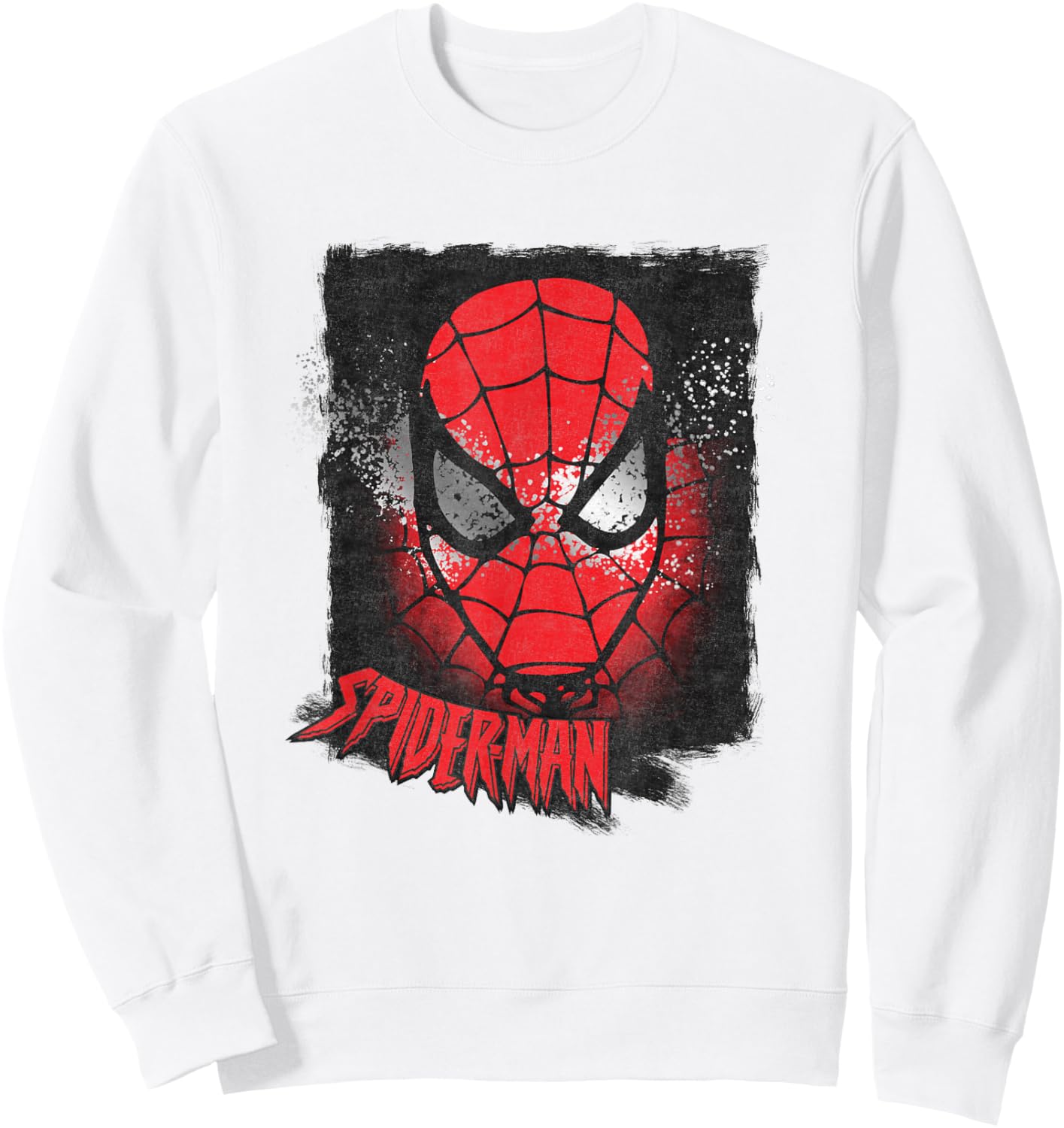 Marvel Spider-Man Comics Splatter Face Sweatshirt - Sweatshirt | White