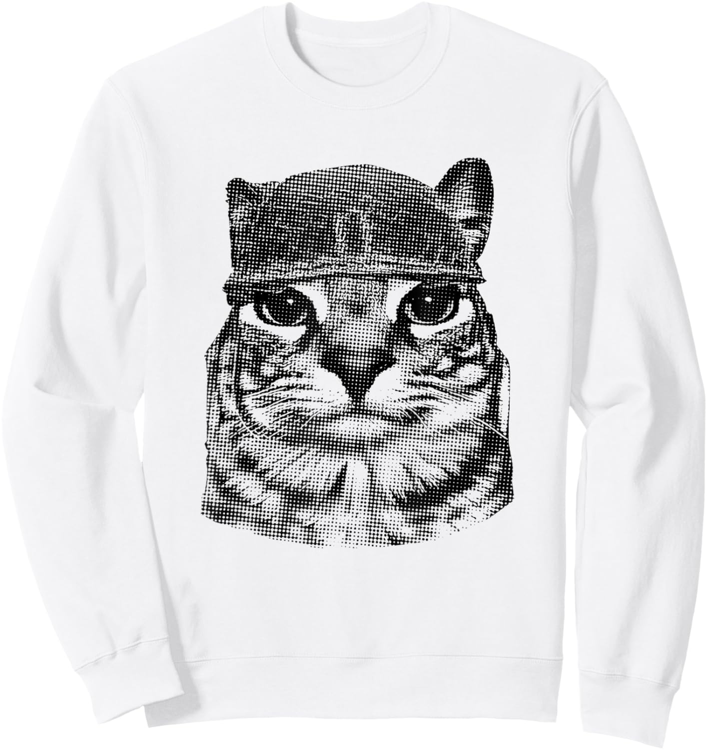Y2k Kitty Meme Funny Silly Staring Cat Meme Women Men Kids Sweatshirt - Sweatshirt | White