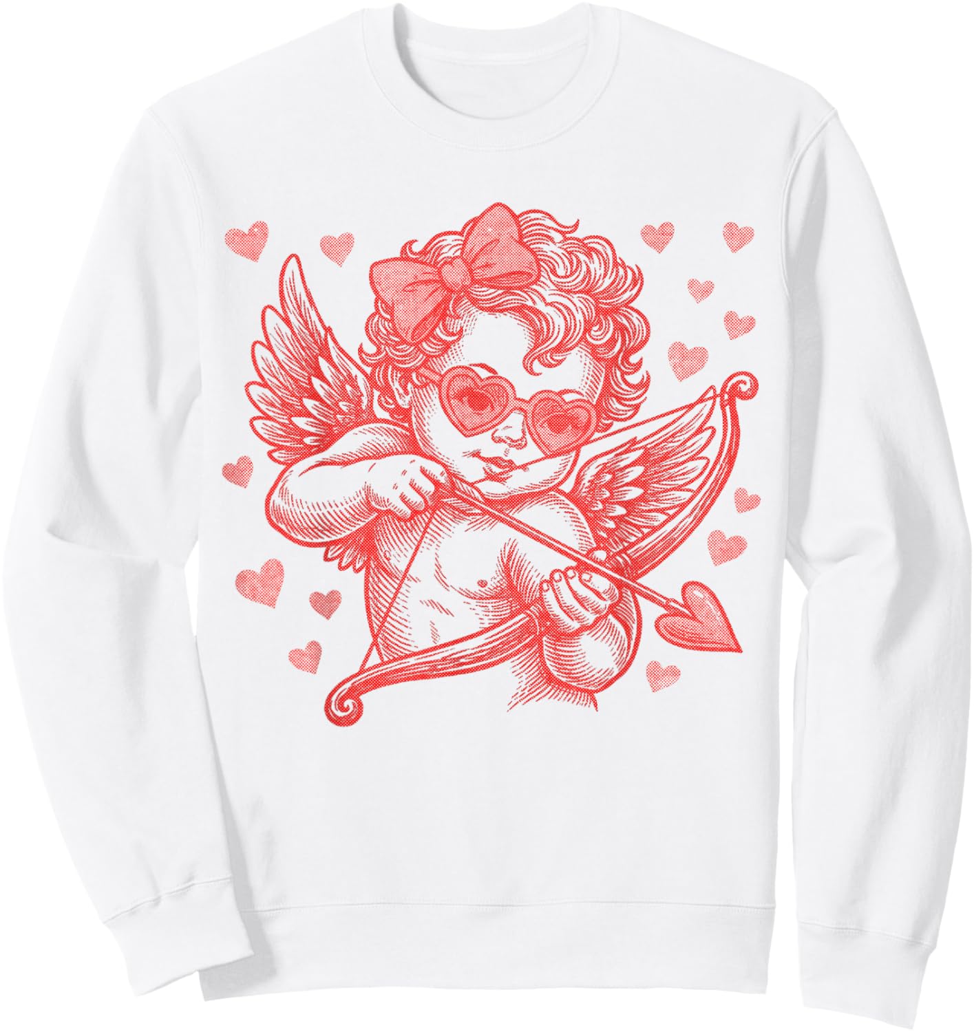 Cute Vintage Cupid Blowing Bubble Retro Cupid Valentine Day Sweatshirt - Sweatshirt | White