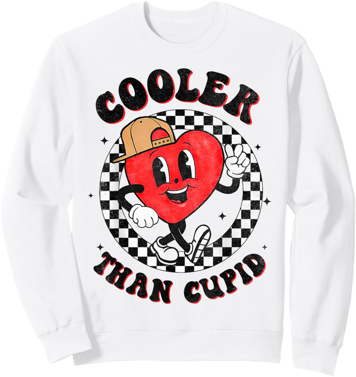Cooler Than Cupid Valentines Day for Teens Kids Boys Girls Sweatshirt - Sweatshirt | White