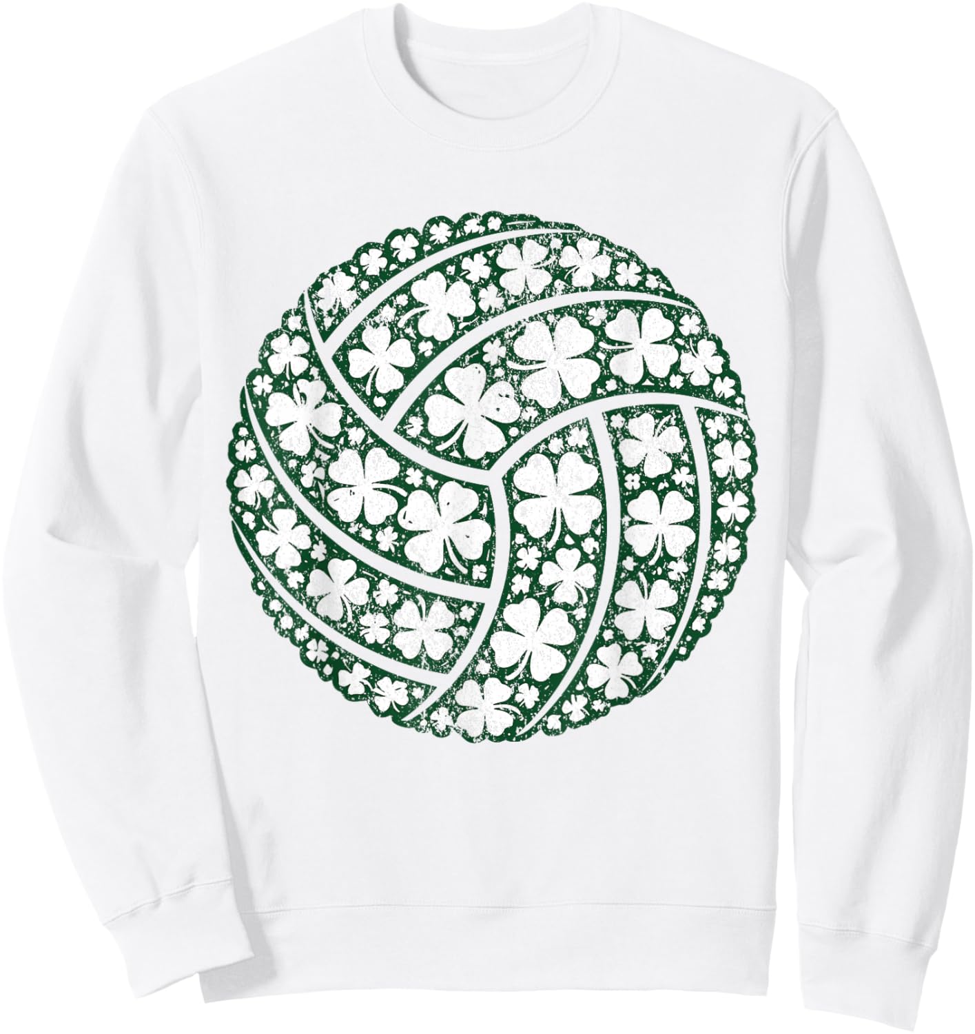 Lucky Shamrock Volleyball St Patrick’s Day Sweatshirt - Sweatshirt | White