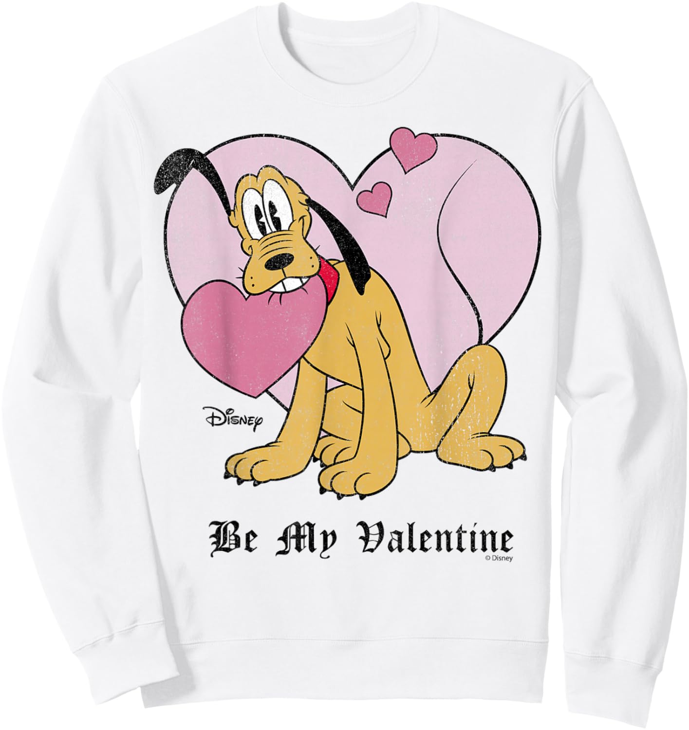 Disney Mickey and Friends Pluto Sweetheart Valentines Retro Sweatshirt - Sweatshirt | White