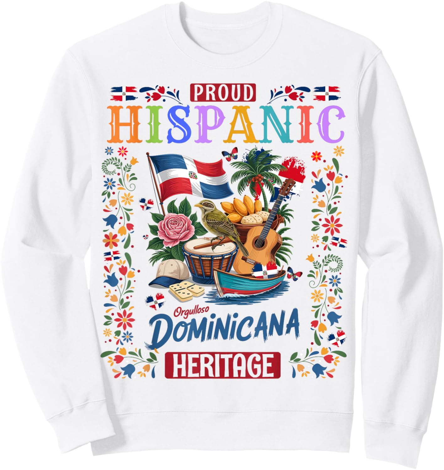 Dominican Republic Flag Culture Idea for Kids Dominicana Sweatshirt - Sweatshirt | White