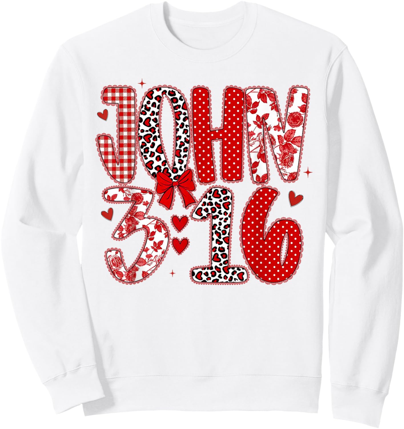 John 3 16 Religious Valentine's Day Christian Sweatshirt - Sweatshirt | White