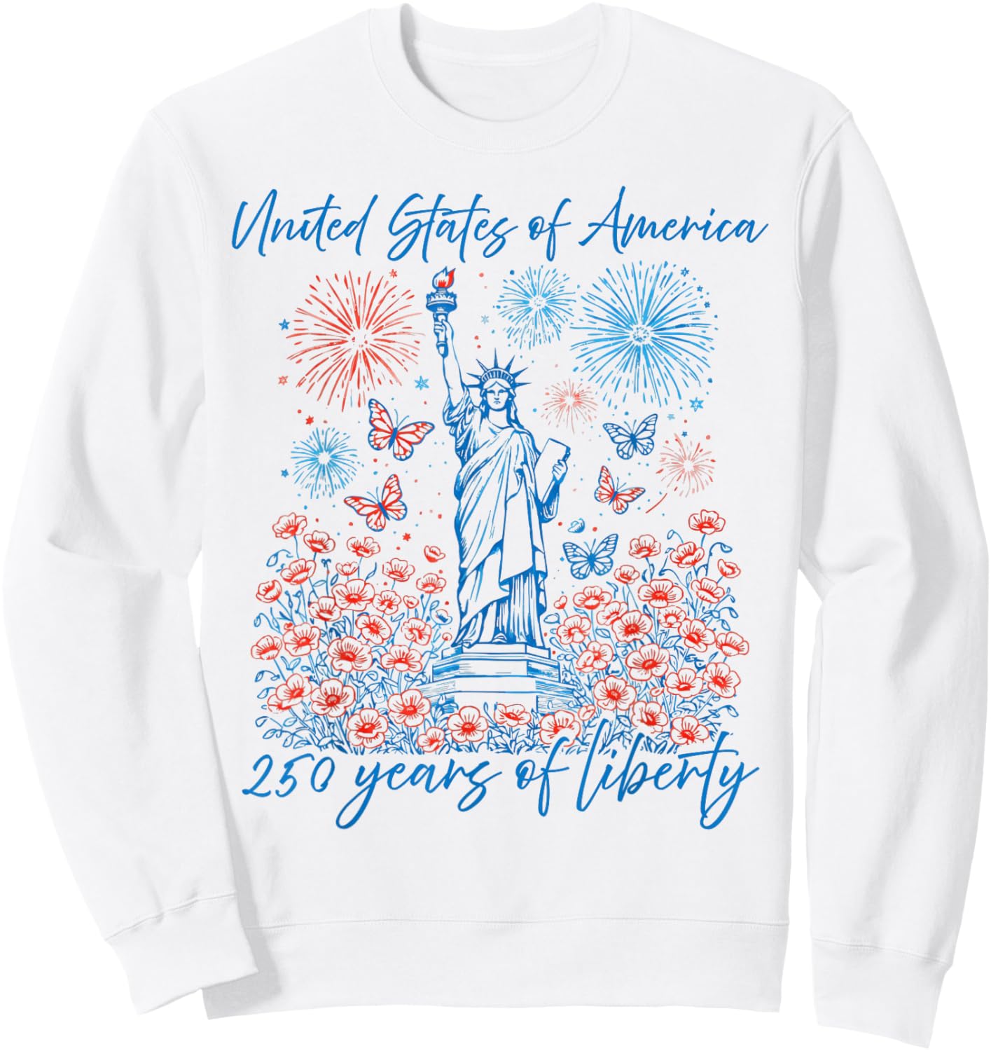 United States of America 250 Years of Liberty Women Sweatshirt - Sweatshirt | White