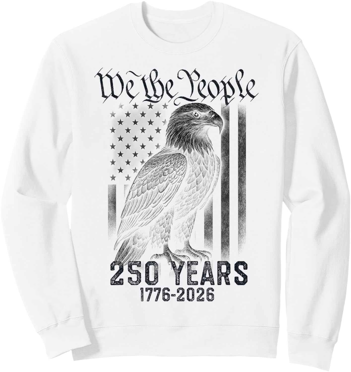 250 Anniversary USA Flag America 1776-2026 250th Patriotic Sweatshirt - Sweatshirt | White