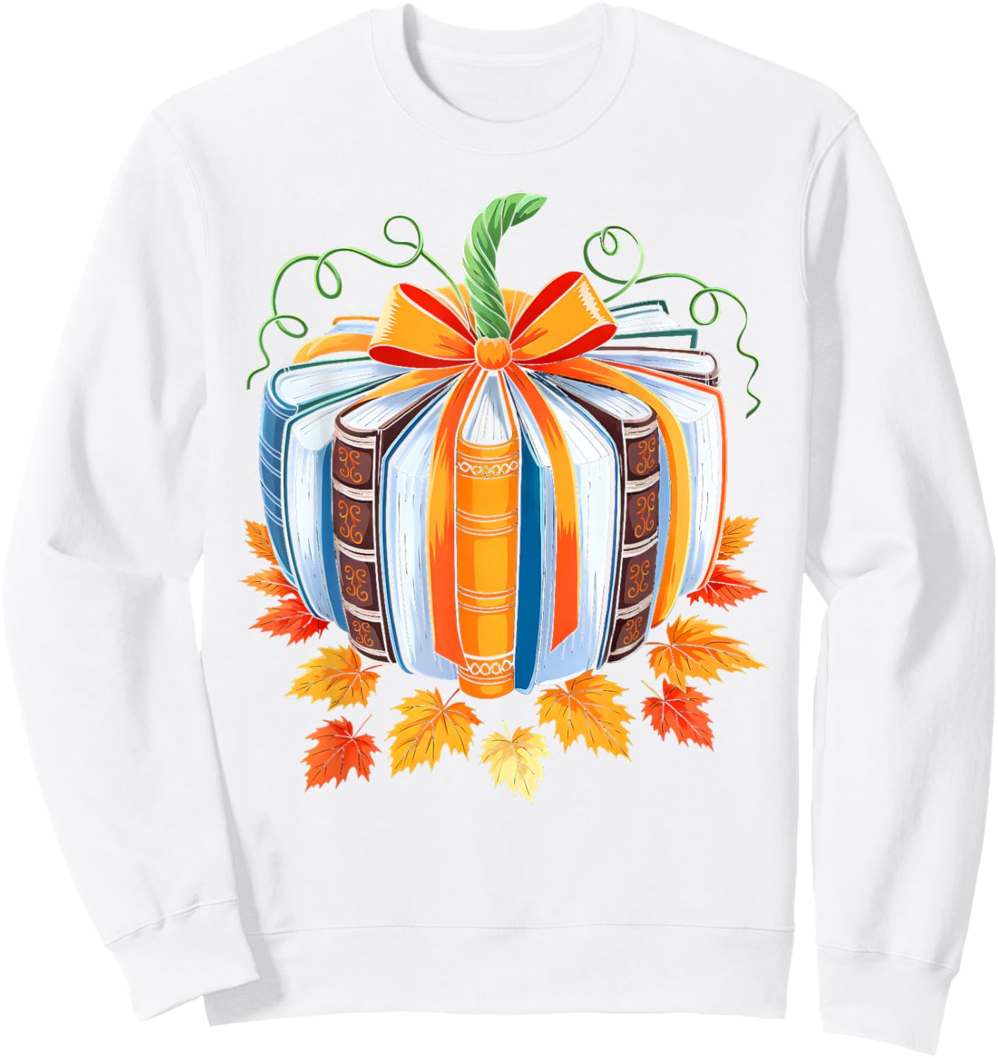 Fall Book Shirt Pumpkin Season Teacher Halloween Costume Sweatshirt - Sweatshirt | White