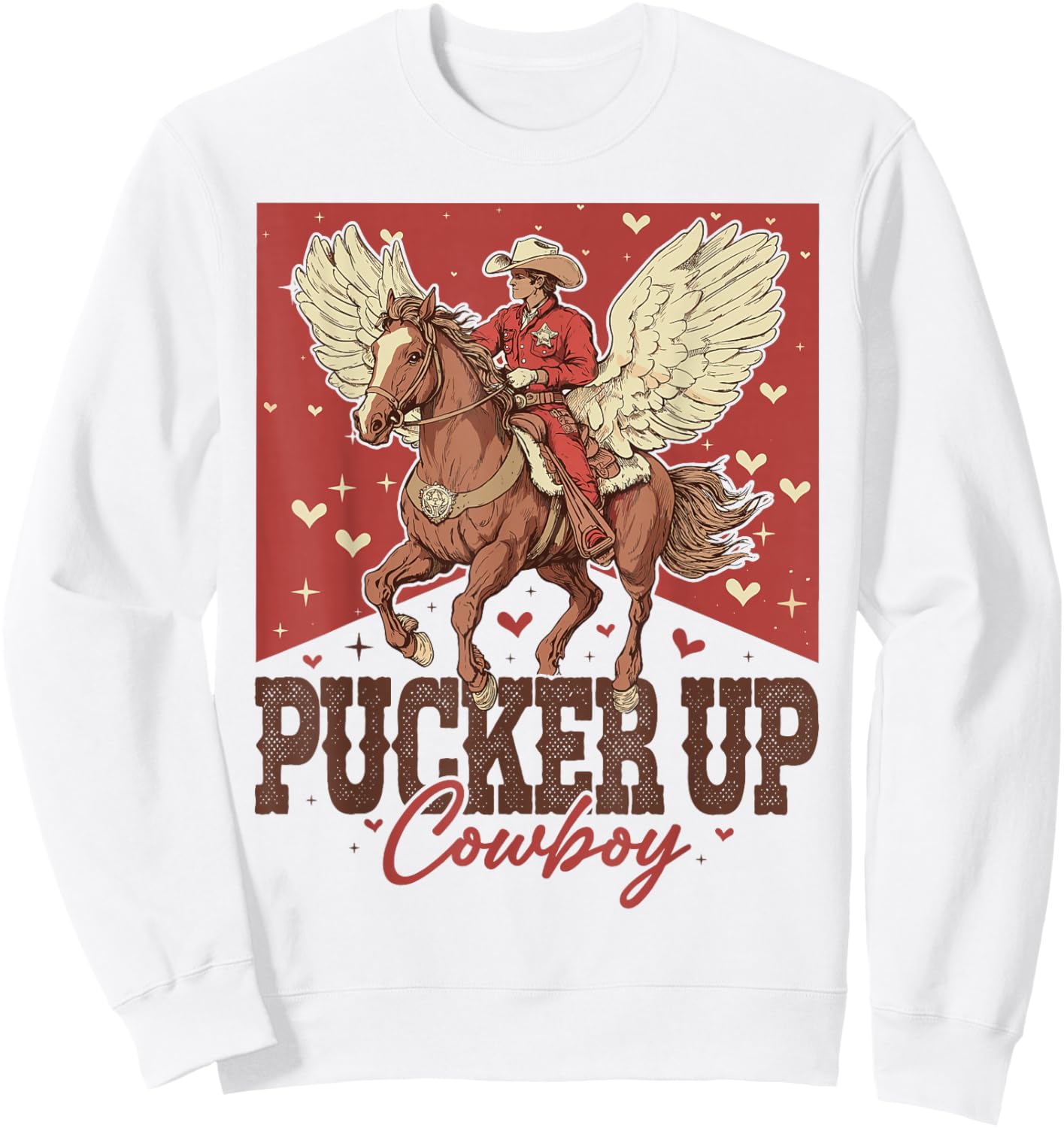 Vintage Horse Cowboy Valentines Rodeo Western Country Life Sweatshirt - Sweatshirt | White