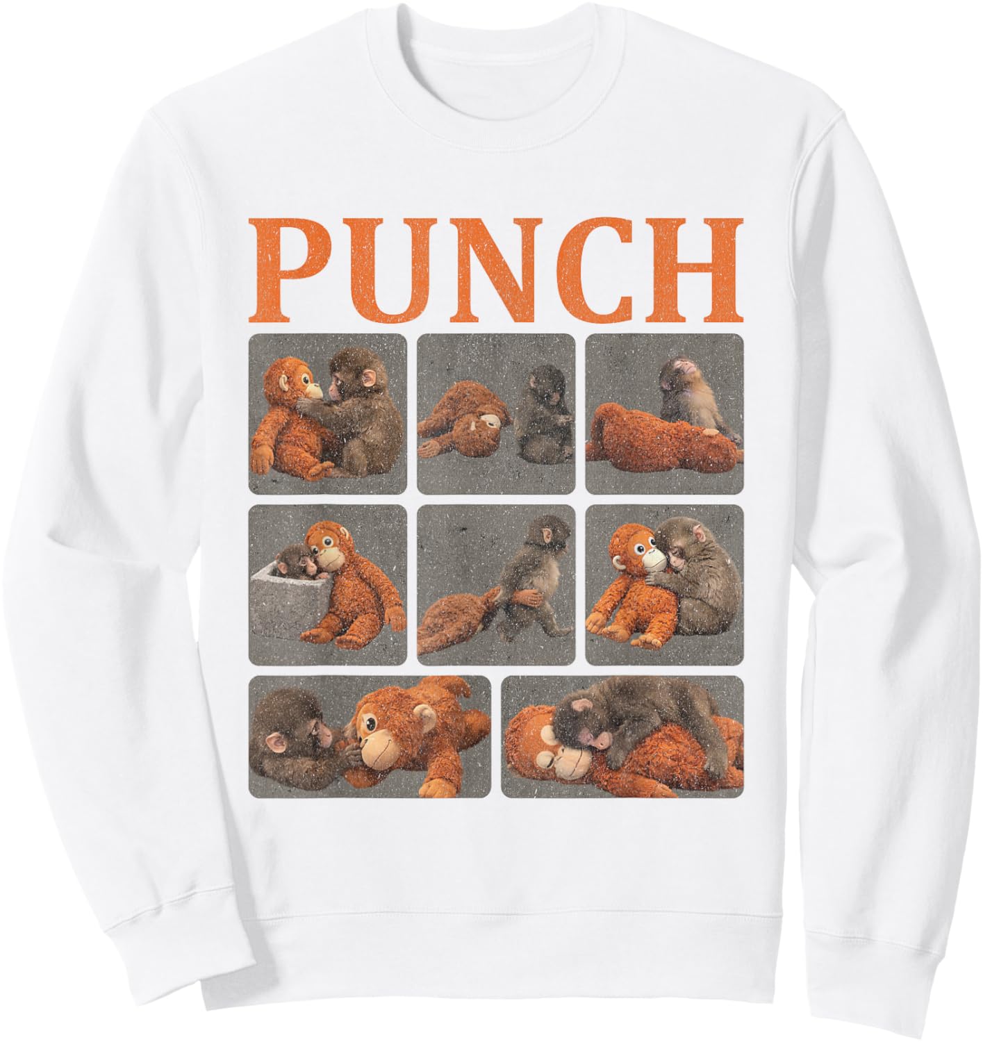 Punch Cute Monkey Sweatshirt - Sweatshirt | White