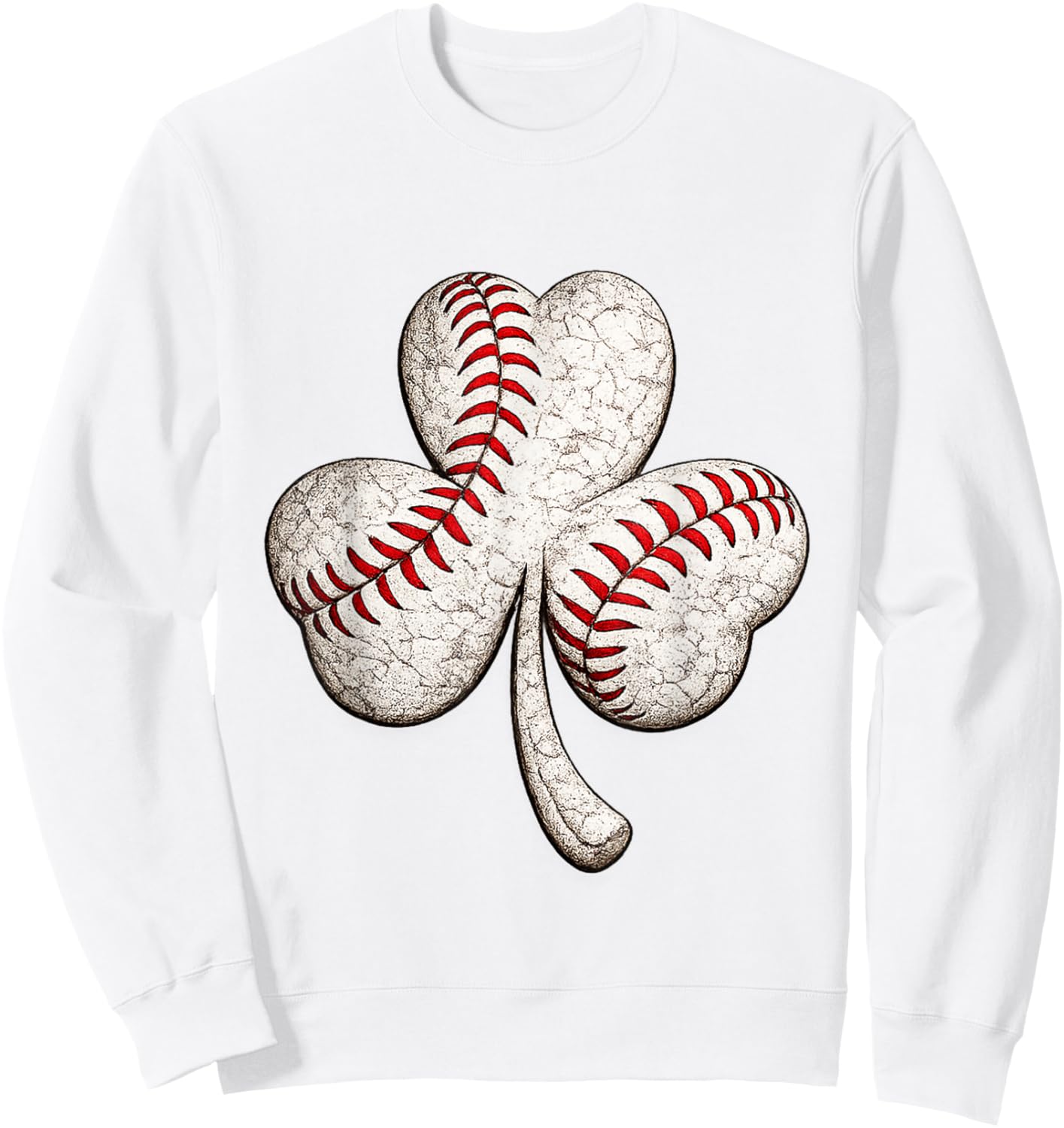 Baseball Shamrock St Patricks Day for Boys Girls Men Women Sweatshirt - Sweatshirt | White