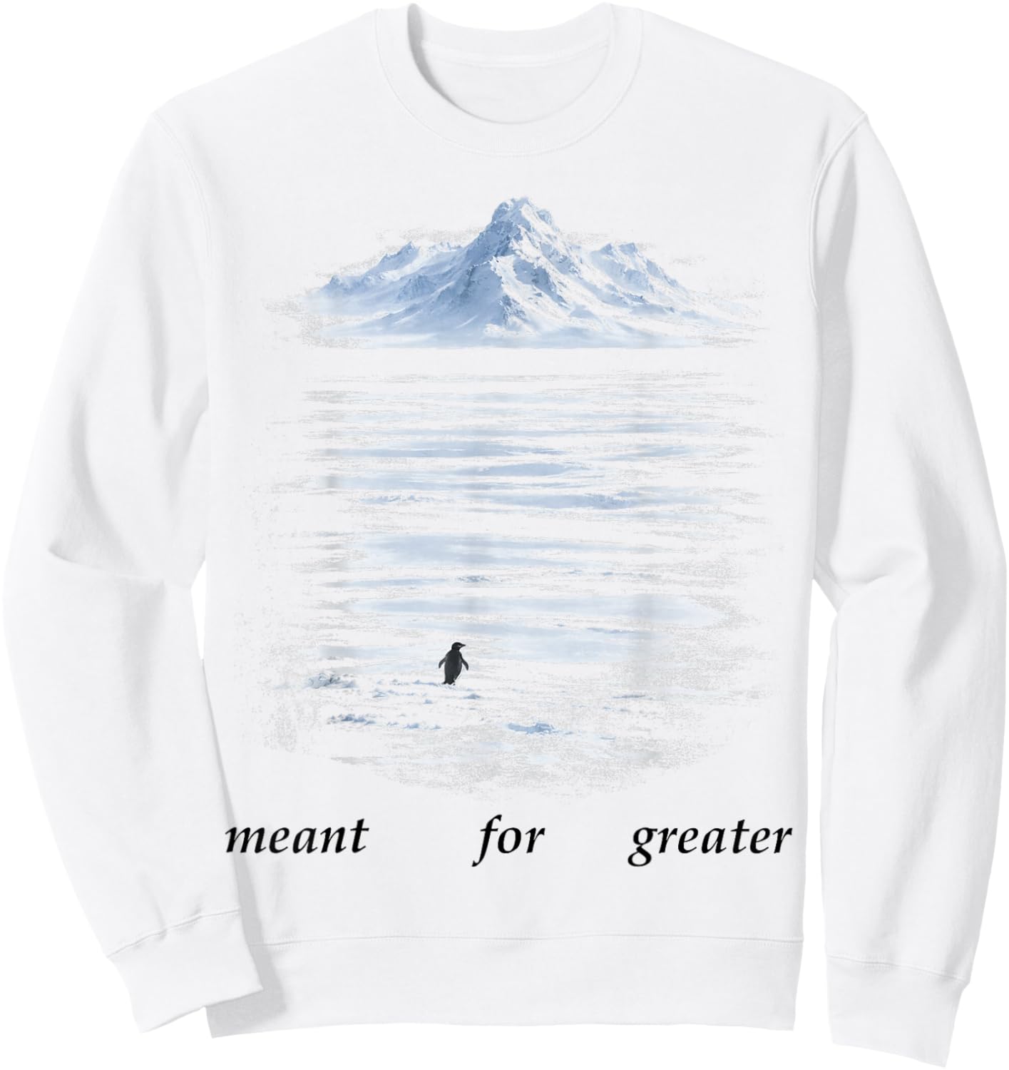 But Why Penguin Sad Penguin Mountains But Why? Meme Sweatshirt - Sweatshirt | White