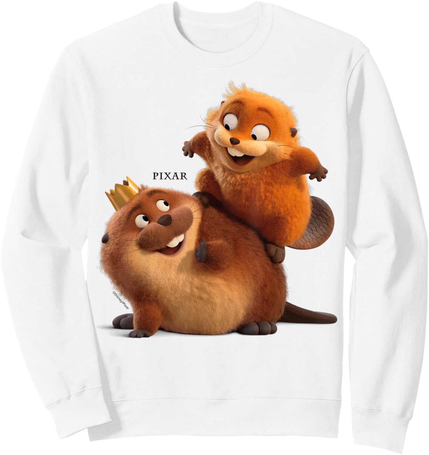 Disney Pixar Hoppers King George and Mabel Playful 3D Art Sweatshirt - Sweatshirt | White
