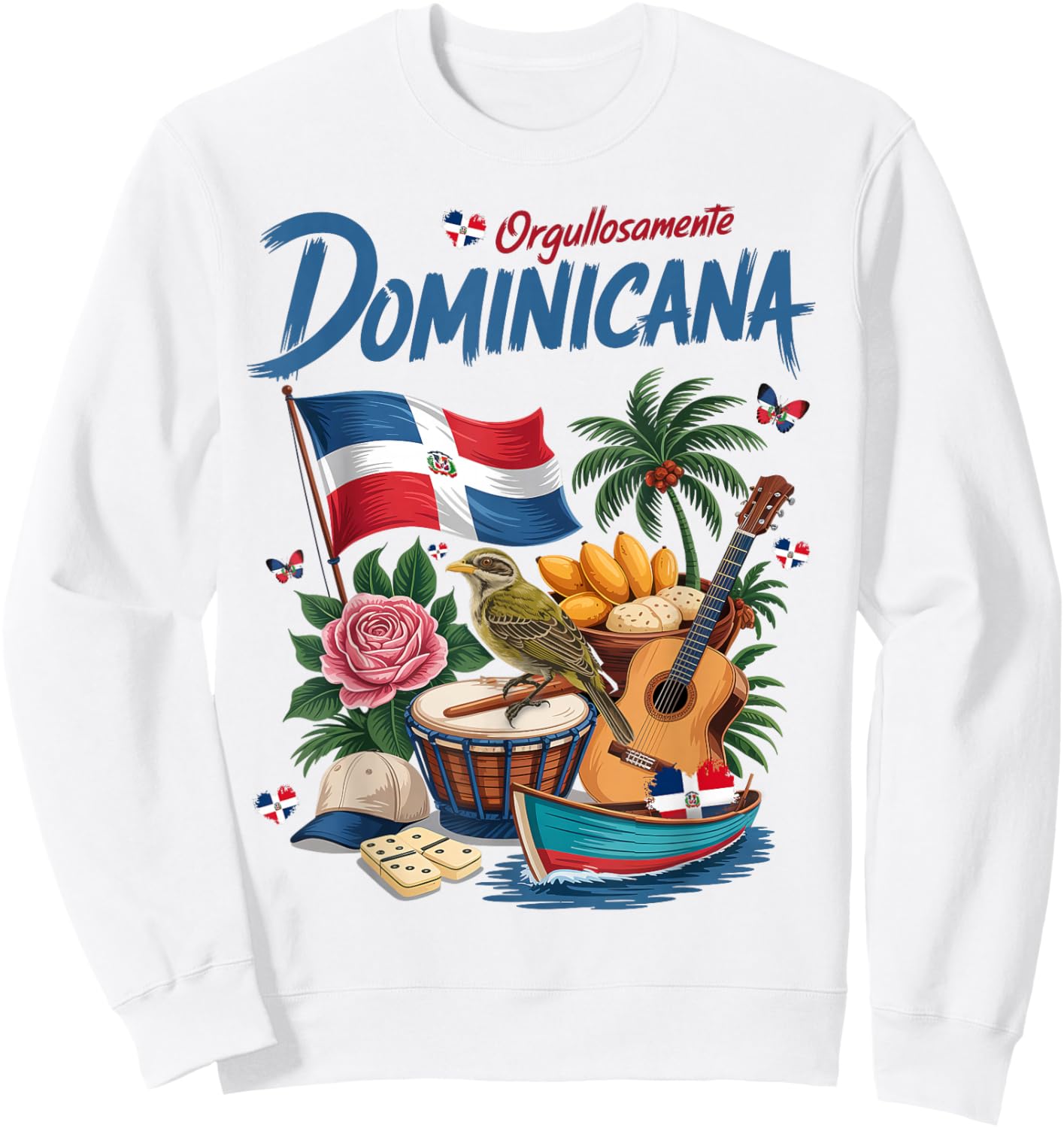 Dominicana Outfit Idea for Kids Dominican Republic Themed Sweatshirt - Sweatshirt | White