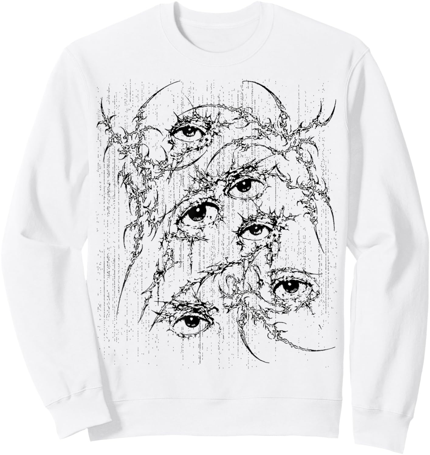 Grunge Eys y2k Goth Alt Sigilism Vintage Graphic Sweatshirt - Sweatshirt | White