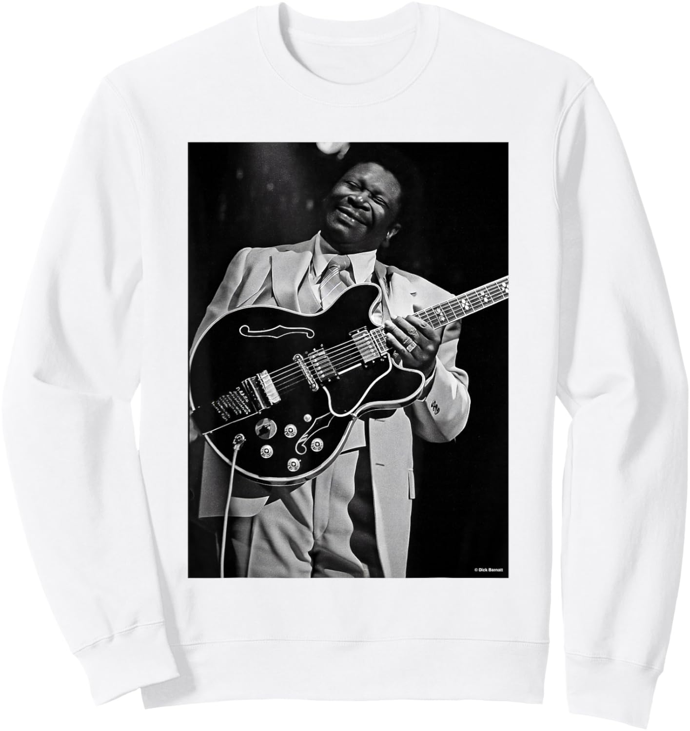 B.B. King of The Blues Live LA 1979 By Dick Barnatt Sweatshirt - Sweatshirt | White