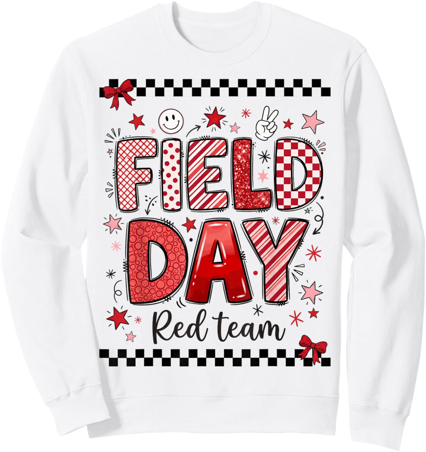 Field Day Red Team Sporty Spirit School Boys Girls Teachers Sweatshirt - Sweatshirt | White