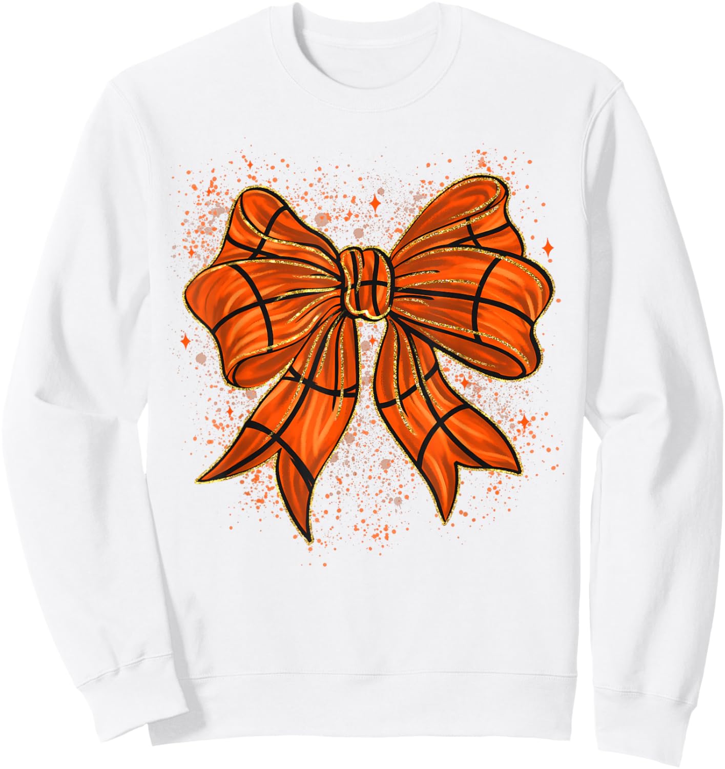 Cute Basketball Coquette Bow Basketball Bow Girls Game Day Sweatshirt - Sweatshirt | White