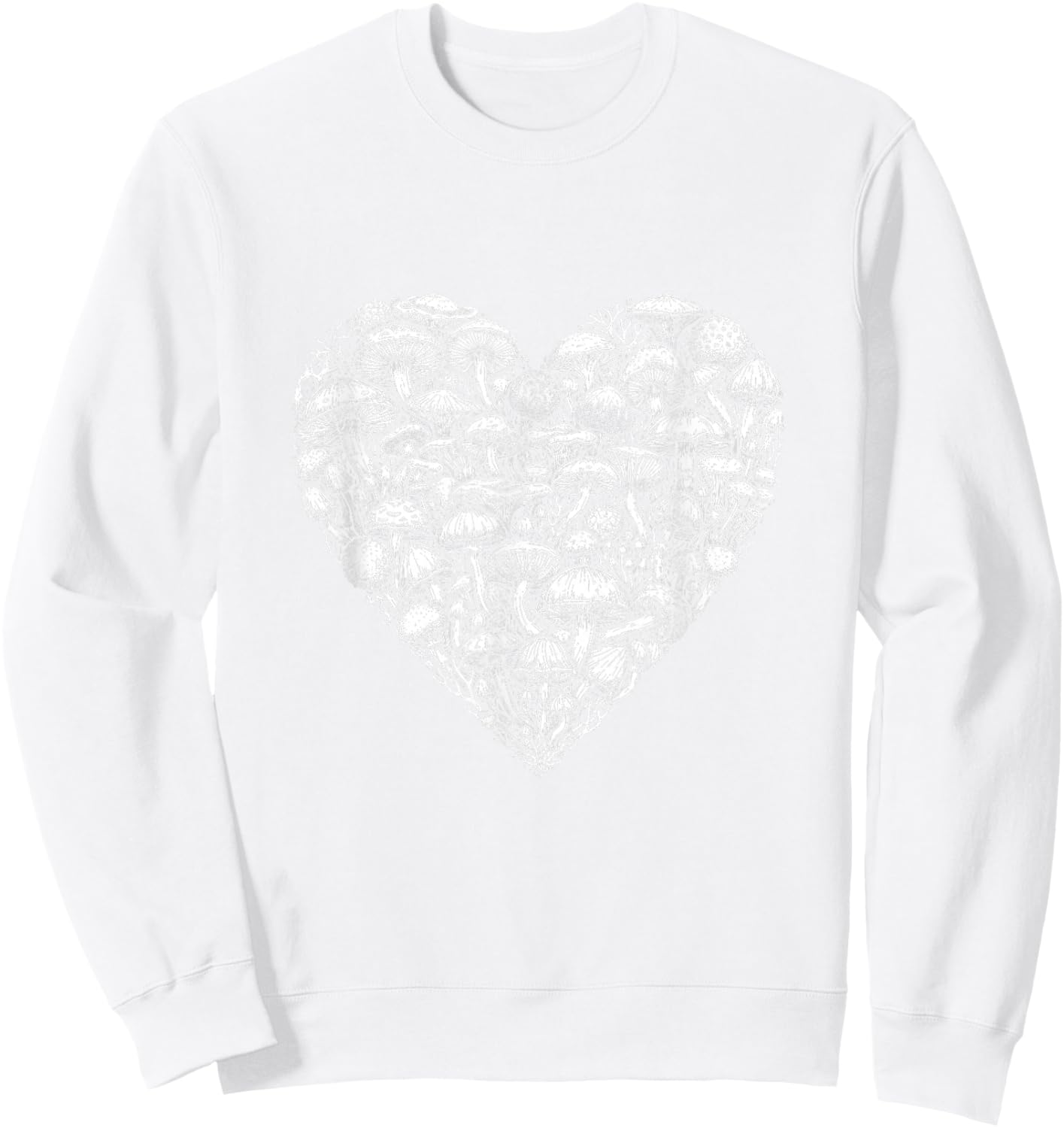 Mushroom Heart Shaped Cute Valentines Days Sweatshirt - Sweatshirt | White