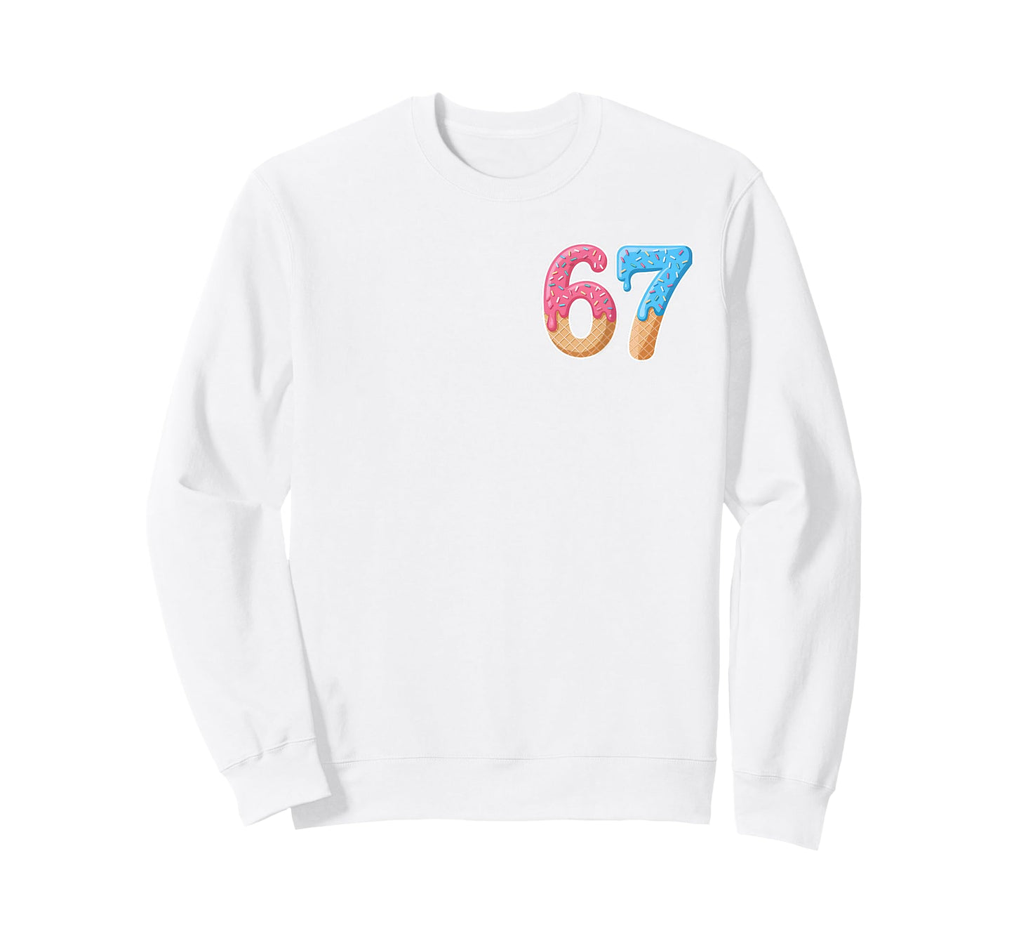 67 Six Seven 6 7 Meme Ice Cream Drip Front and Back T-Shirt