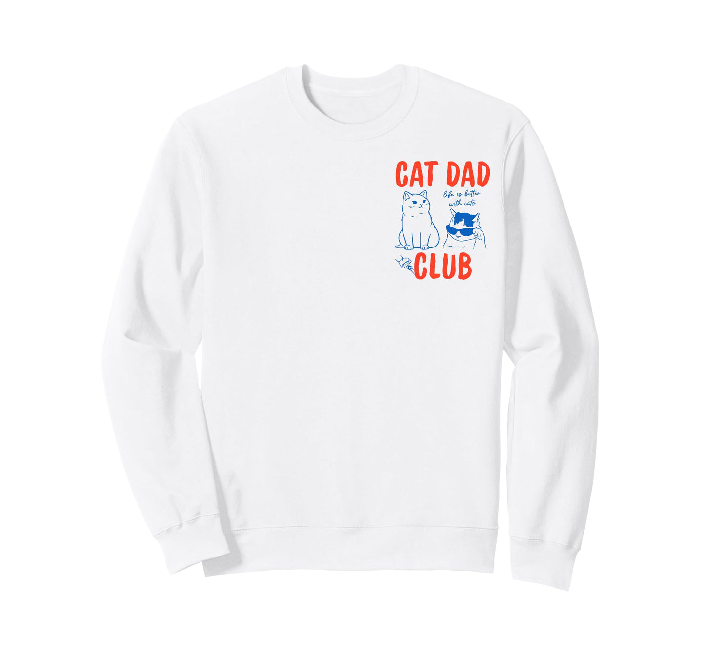 Cat Dad Club 2 Sided Mens Dad Fathers Day Funny Cat Meme T-Shirt