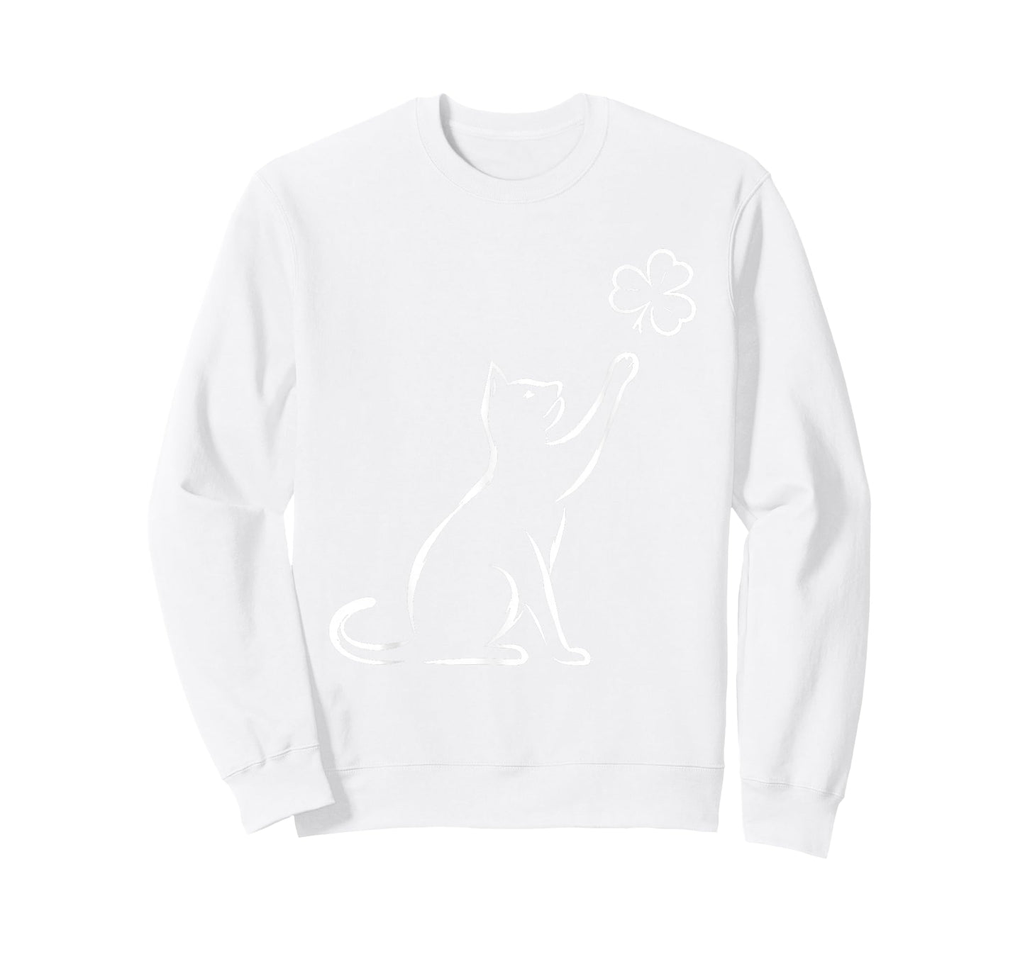 Lucky Cat Shamrock Minimalist St Patricks Day Women Kids Men T-Shirt