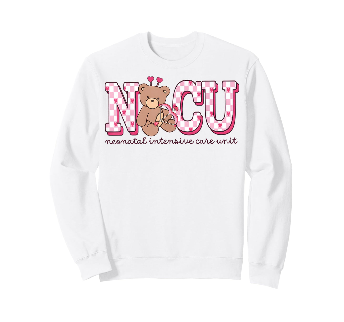 NICU Nurse Valentines Day NICU Bear Holiday Work Neonatal IC T-Shirt
