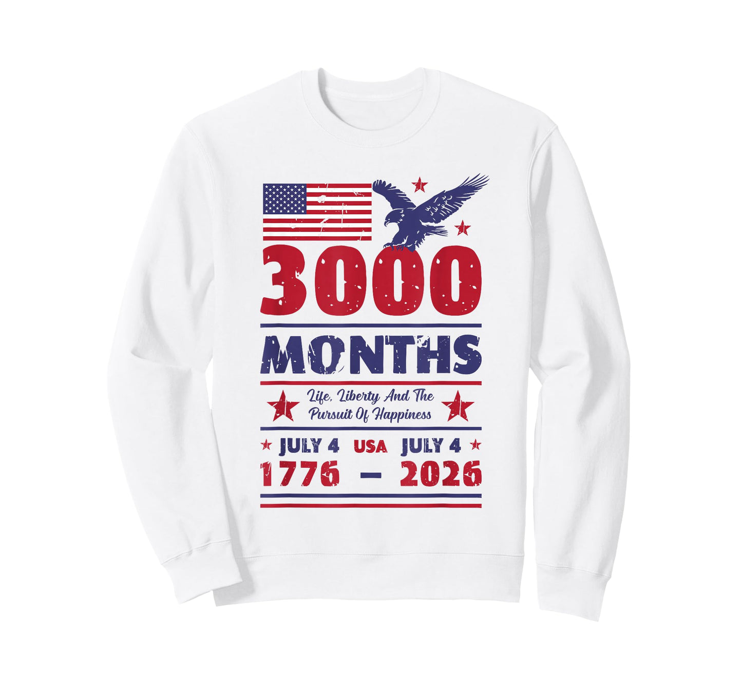USA Anniversary 3000 Months July 4 US Flag 250 Years America T-Shirt