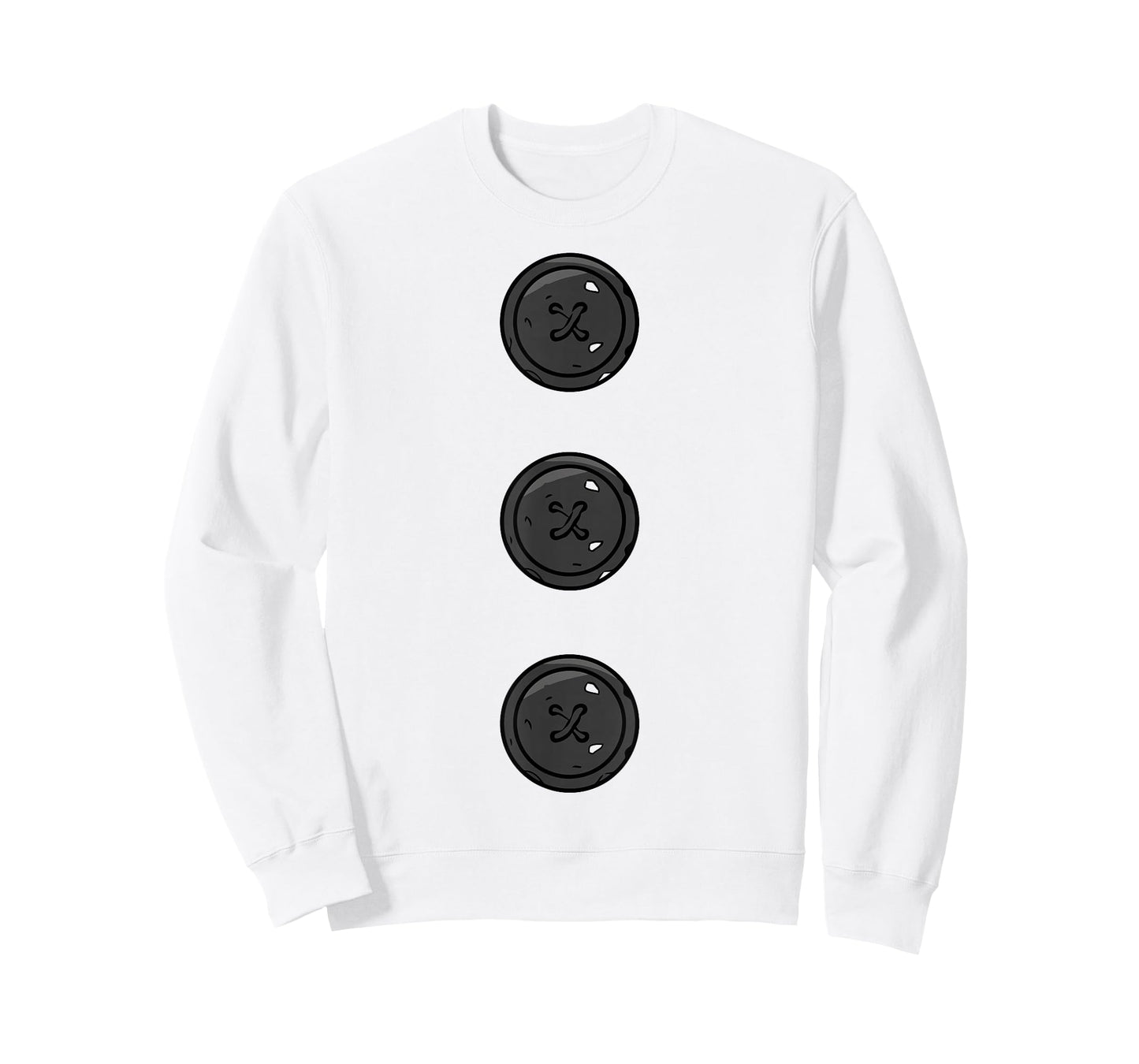 Funny Christmas Snowman Three Black Buttons Xmas Costume T-Shirt
