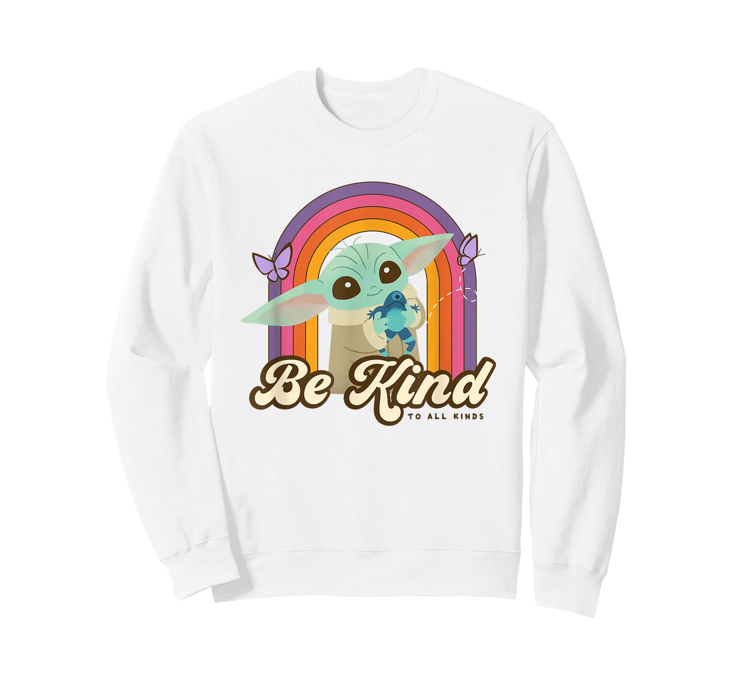 Star Wars The Mandalorian Grogu Be Kind Retro Rainbow T-Shirt
