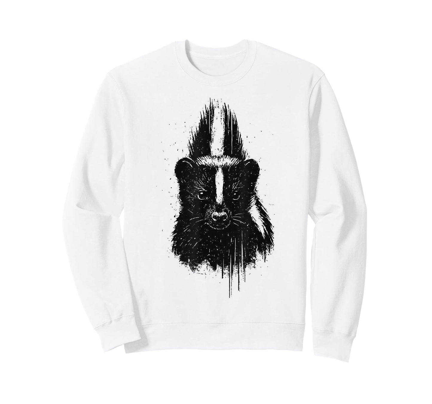 Skunk Ink Art Grunge Aesthetic Forest Animal Nature Portrait T-Shirt