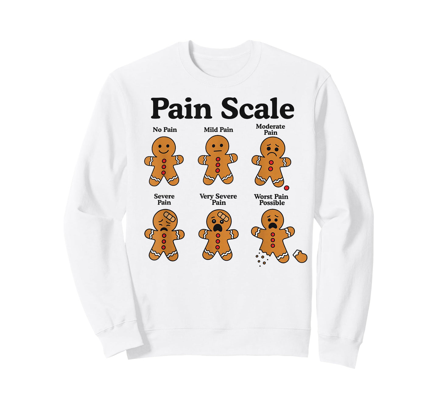 Pain Scale Gingerbread Man Funny Nurse Christmas ICU Nurse T-Shirt