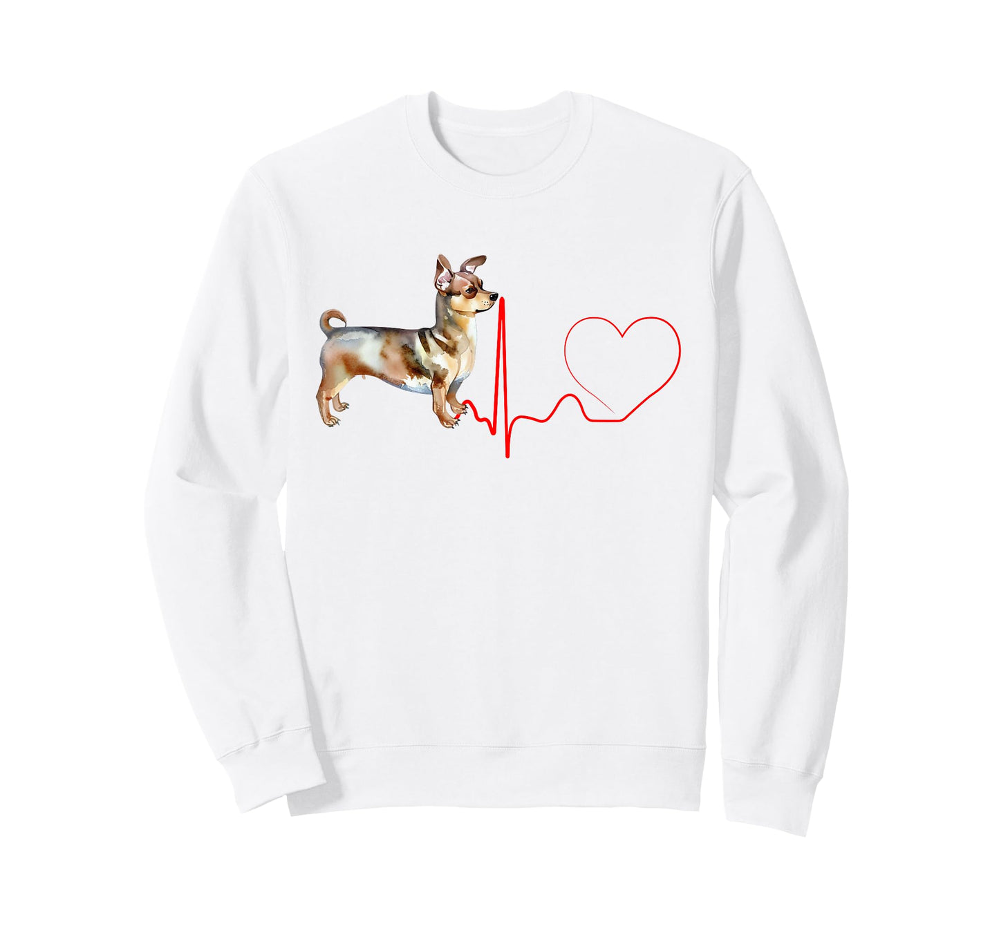 Chiweenie Dog Heartbeat EKG Funny My Dogs are My Cardio T-Shirt