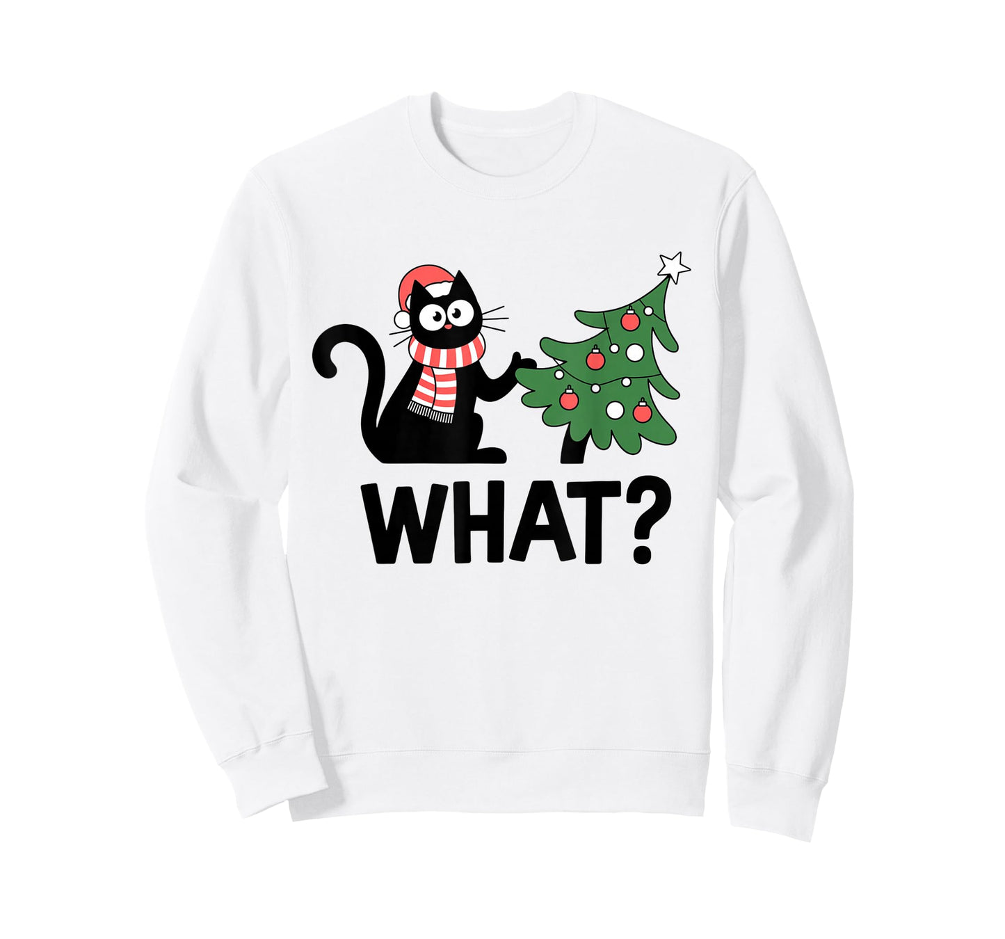 Christmas Cat with Tree What Fun Holiday Design Present T-Shirt
