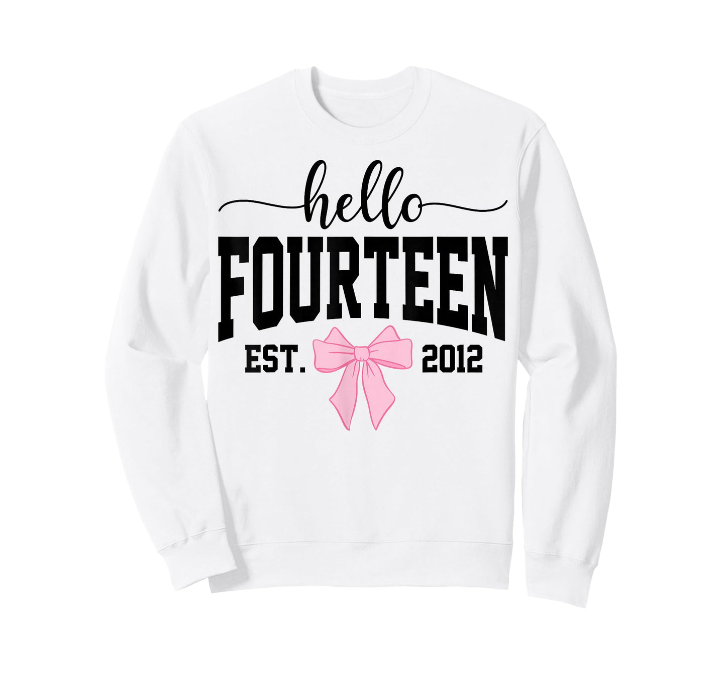 Hello Fourteen Est 2012 Coquette Bow 14th Birthday Girl T-Shirt