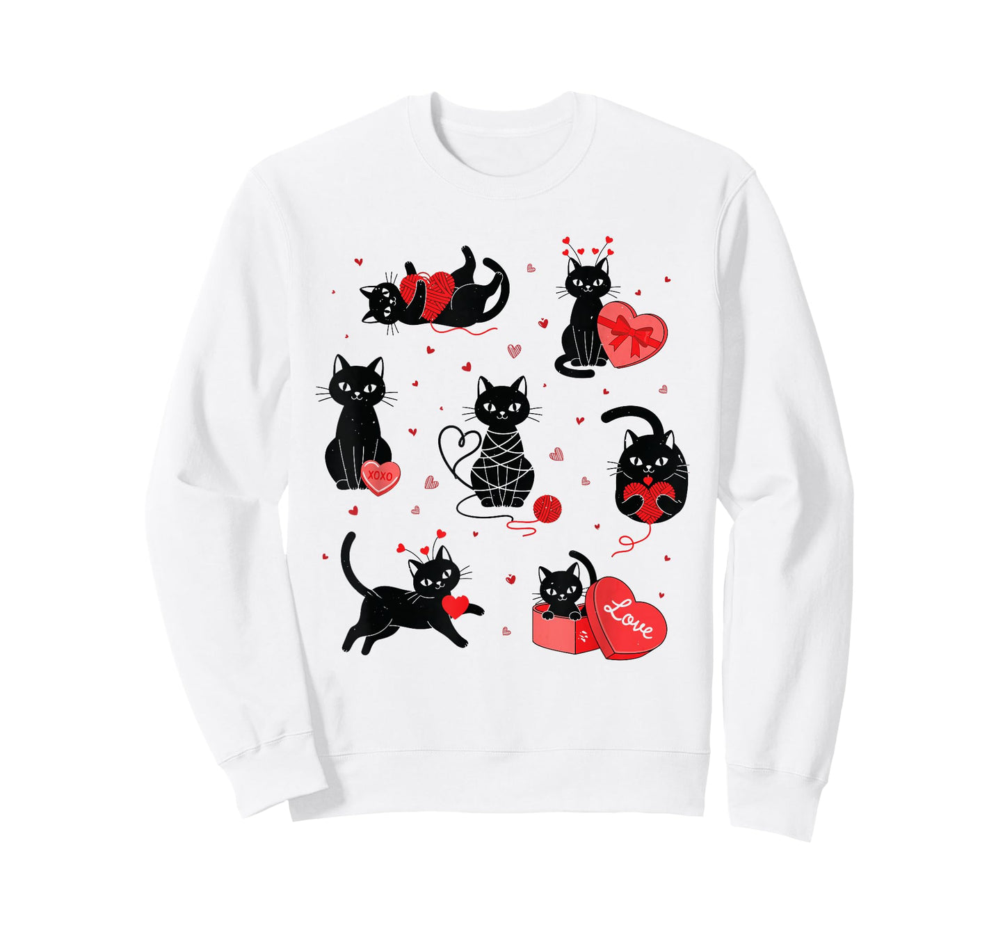 Funny Valentine Cats Love Hearts Cute Cat for Women & Girls T-Shirt