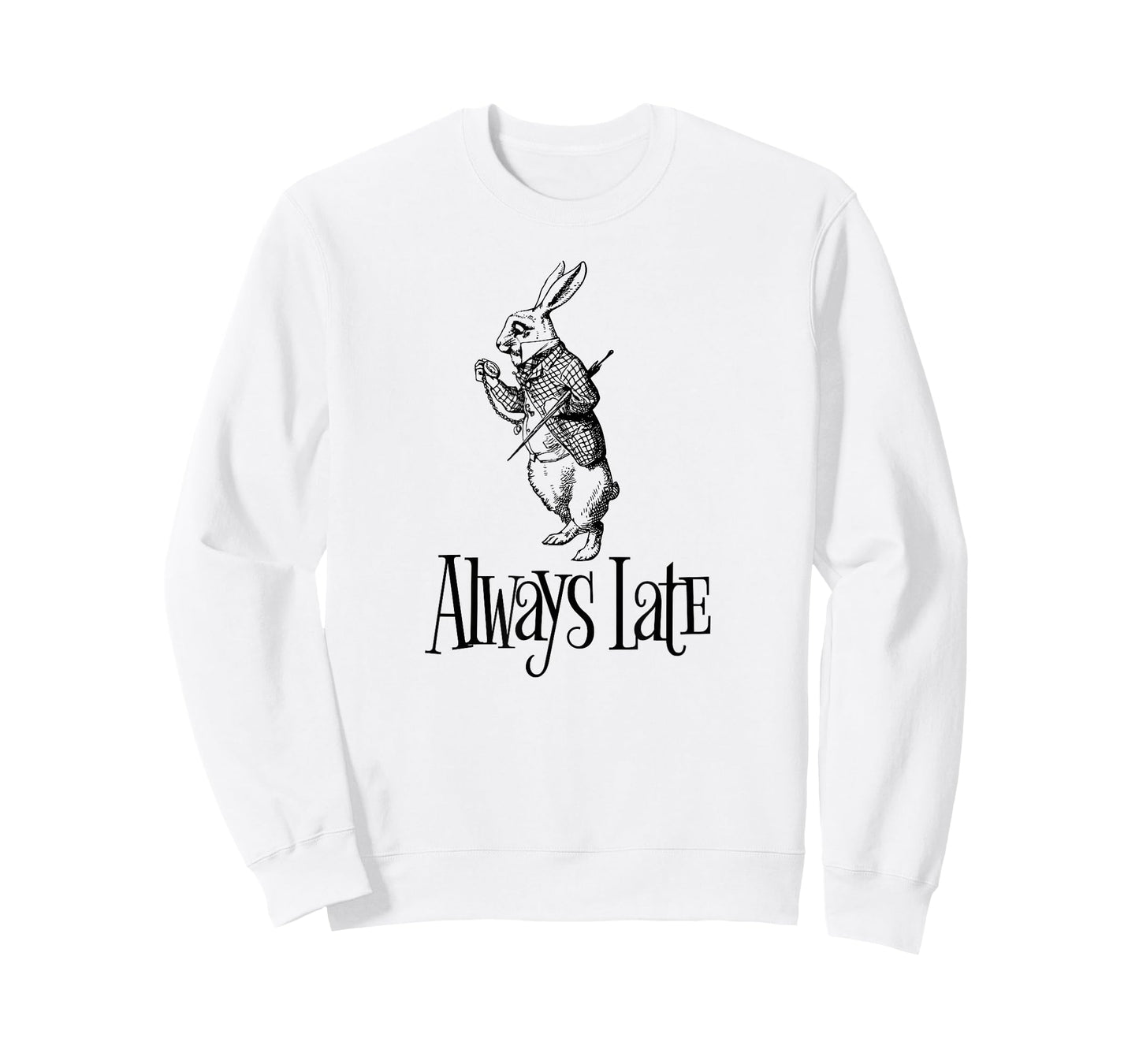 Always Late - White Rabbit Alice Wonderland T-Shirt