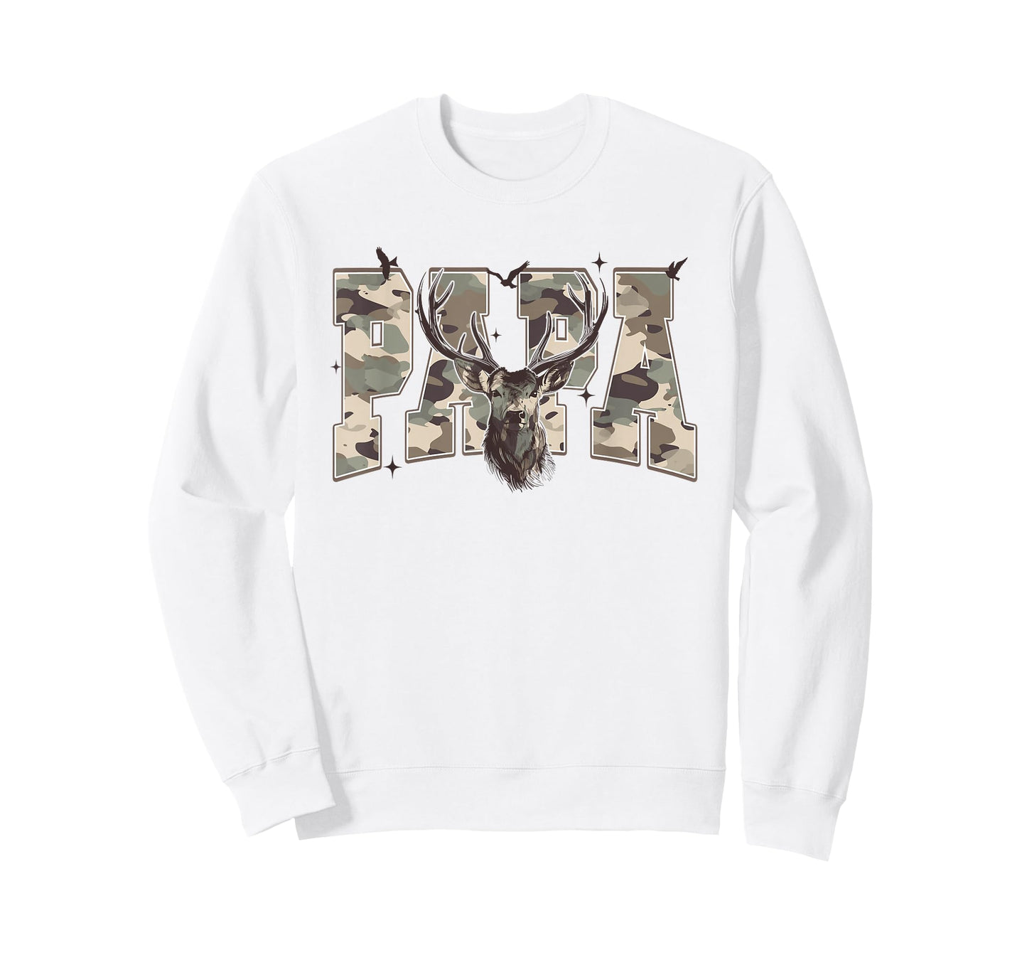Old School Camo Papa Hunting, Camouflage Deer Father's Day T-Shirt