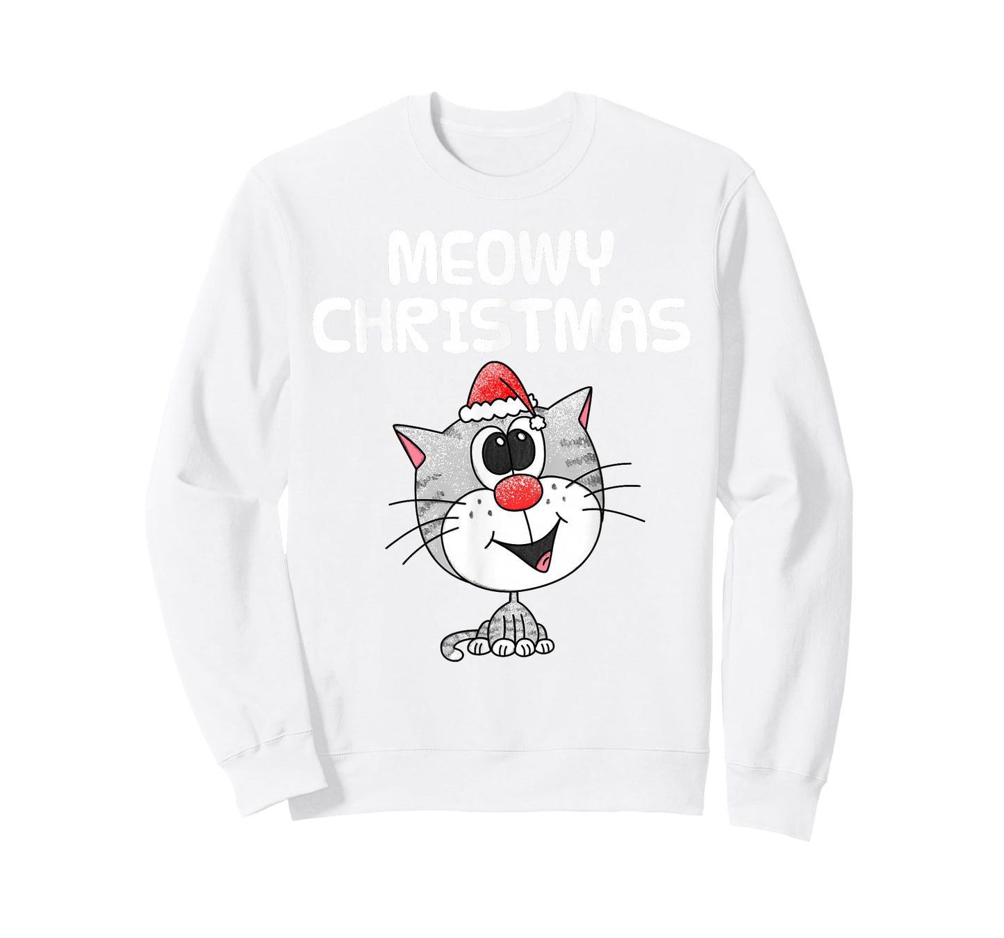 Meowy Christmas Cute Cat Xmas Funny T-Shirt