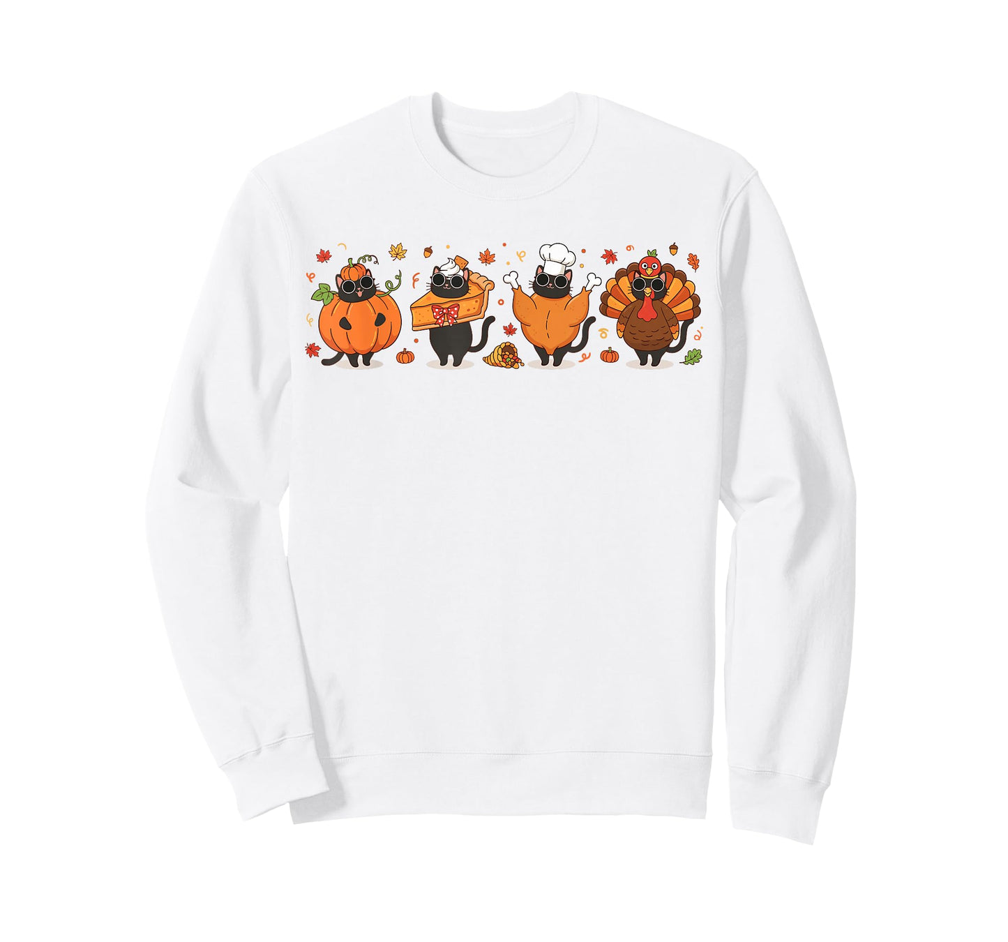 Black Cat Pumpkin Pie Turkey Thanksgiving Fall Cat Lovers T-Shirt