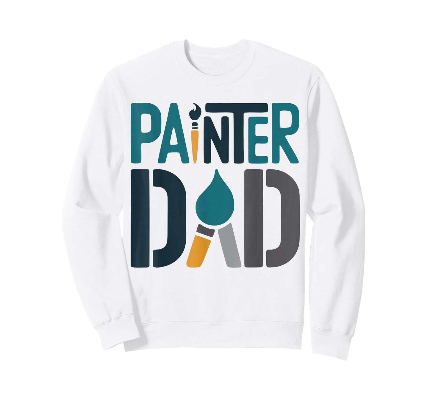 Painter Dad with Paintbrush Art Graphic T-Shirt
