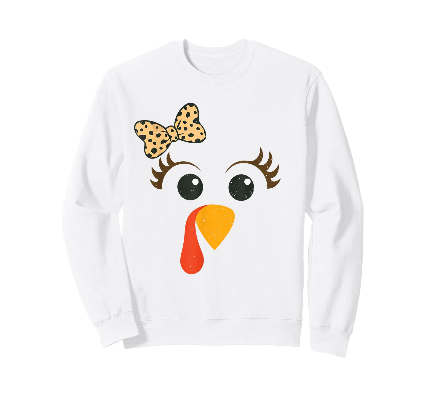Girl Silly Turkey Face Funny Thanksgiving Running Costume T-Shirt