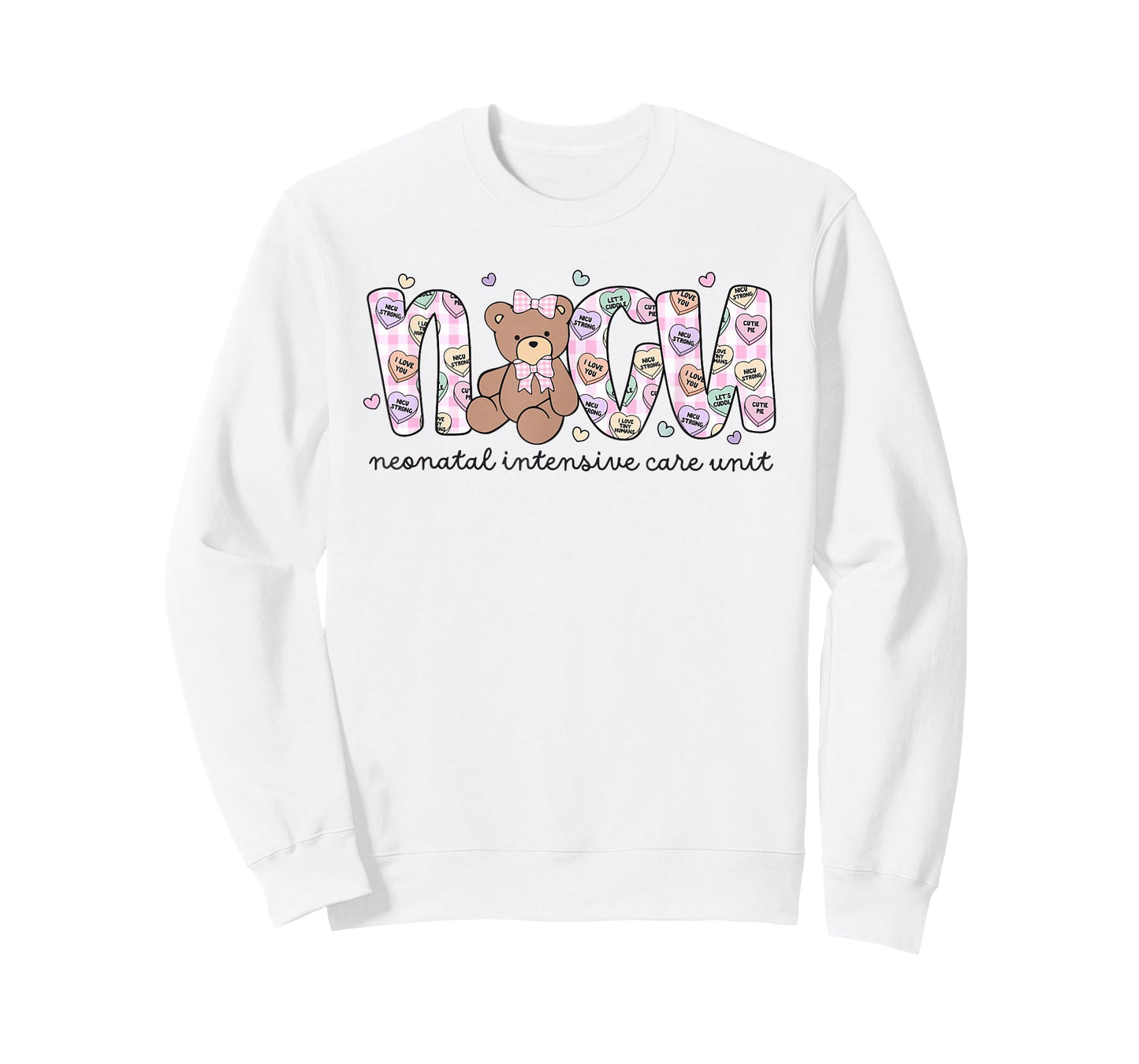 Valentines Day NICU Nurse Cute Bear Neonatal ICU Graduation T-Shirt
