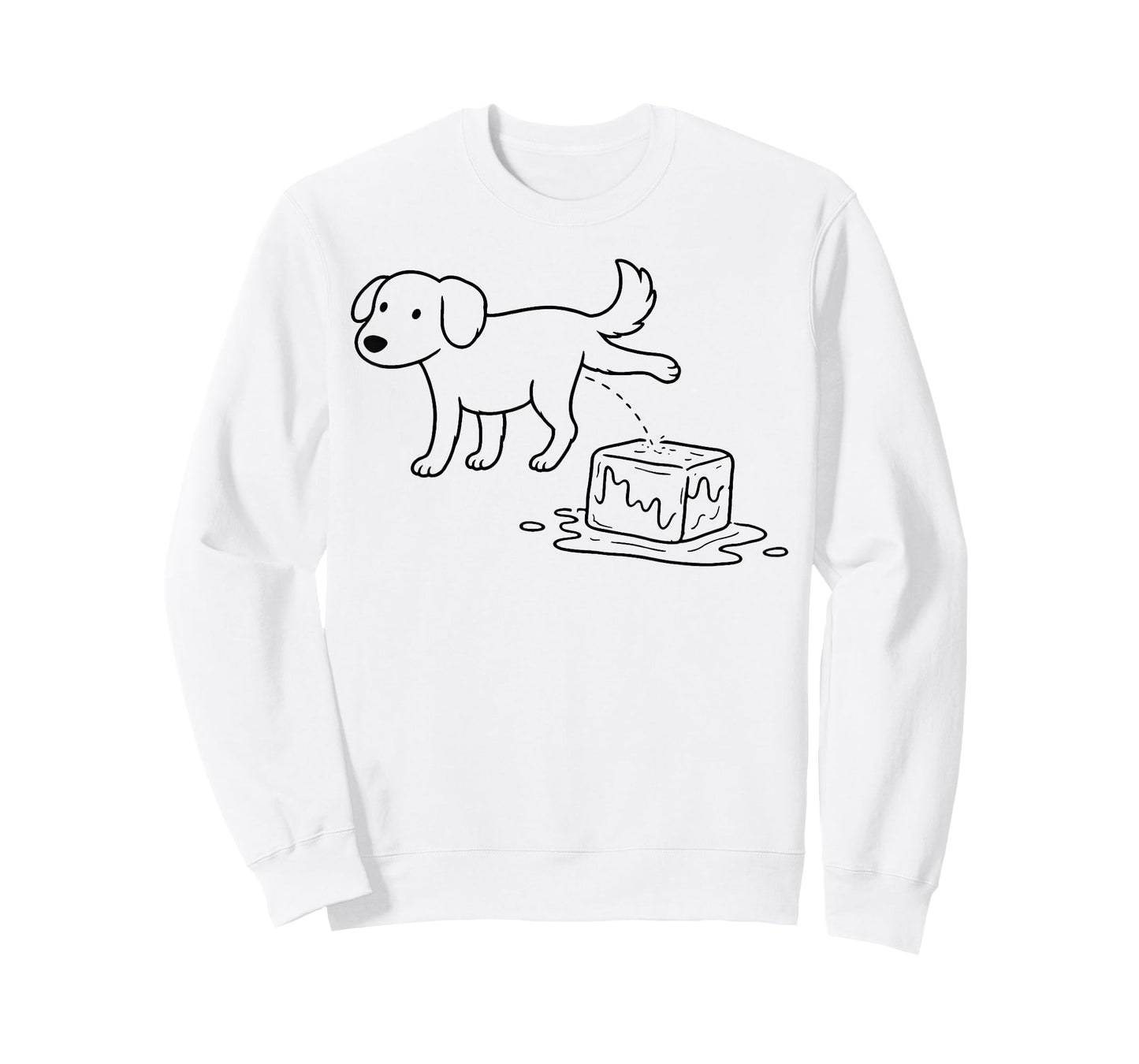 Dog Ice Funny Dog Humor Line Art T-Shirt