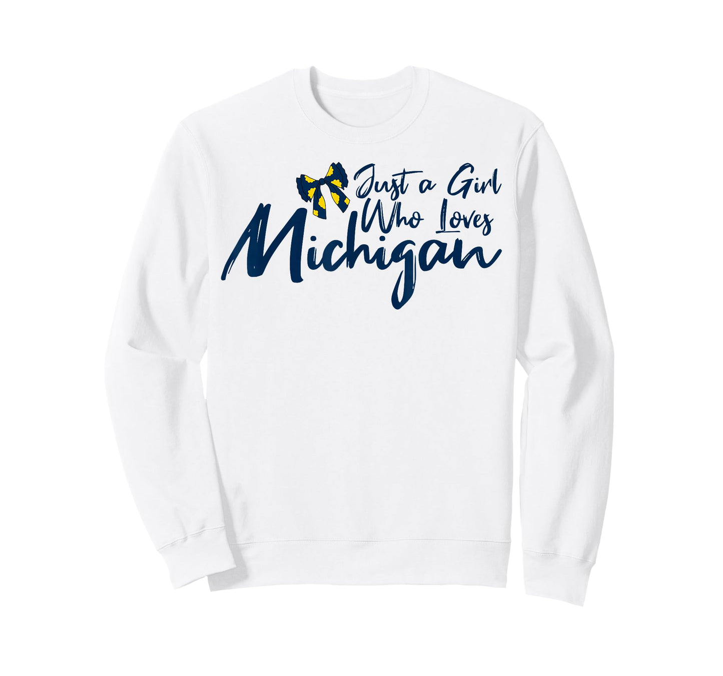 Just A Girl Who Loves Michigan with Coquette Bow Women's Fun T-Shirt