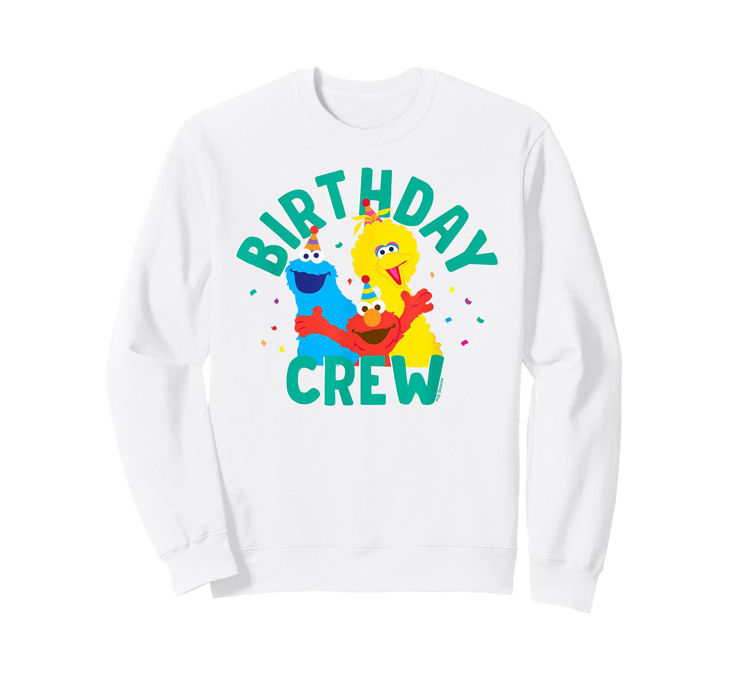 Sesame Street Elmo Big Bird Cookie Monster Birthday Crew T-Shirt