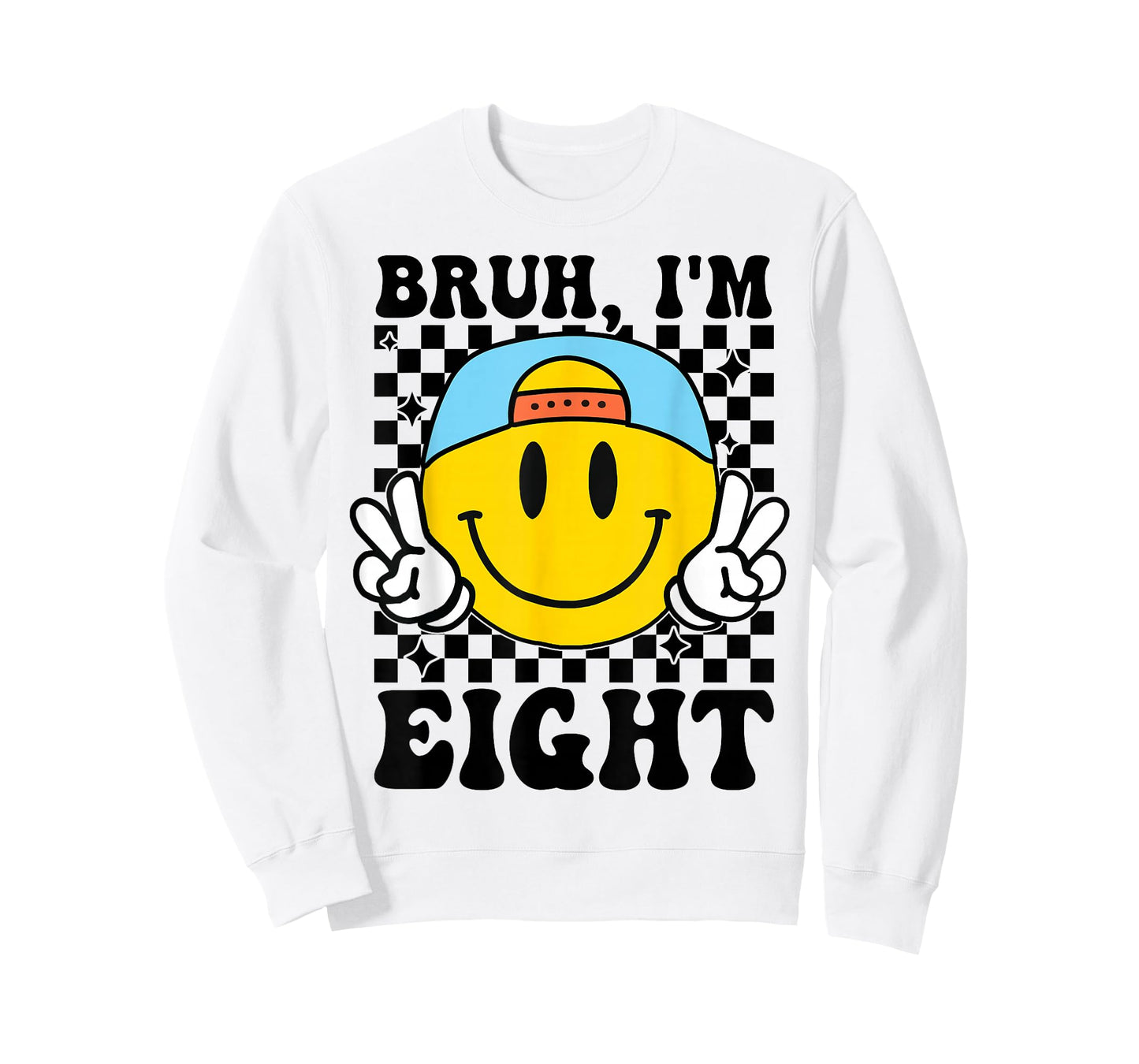Bruh I'm Eight 8 8th Birthday Groovy Boys Girls 8 Years Old T-Shirt