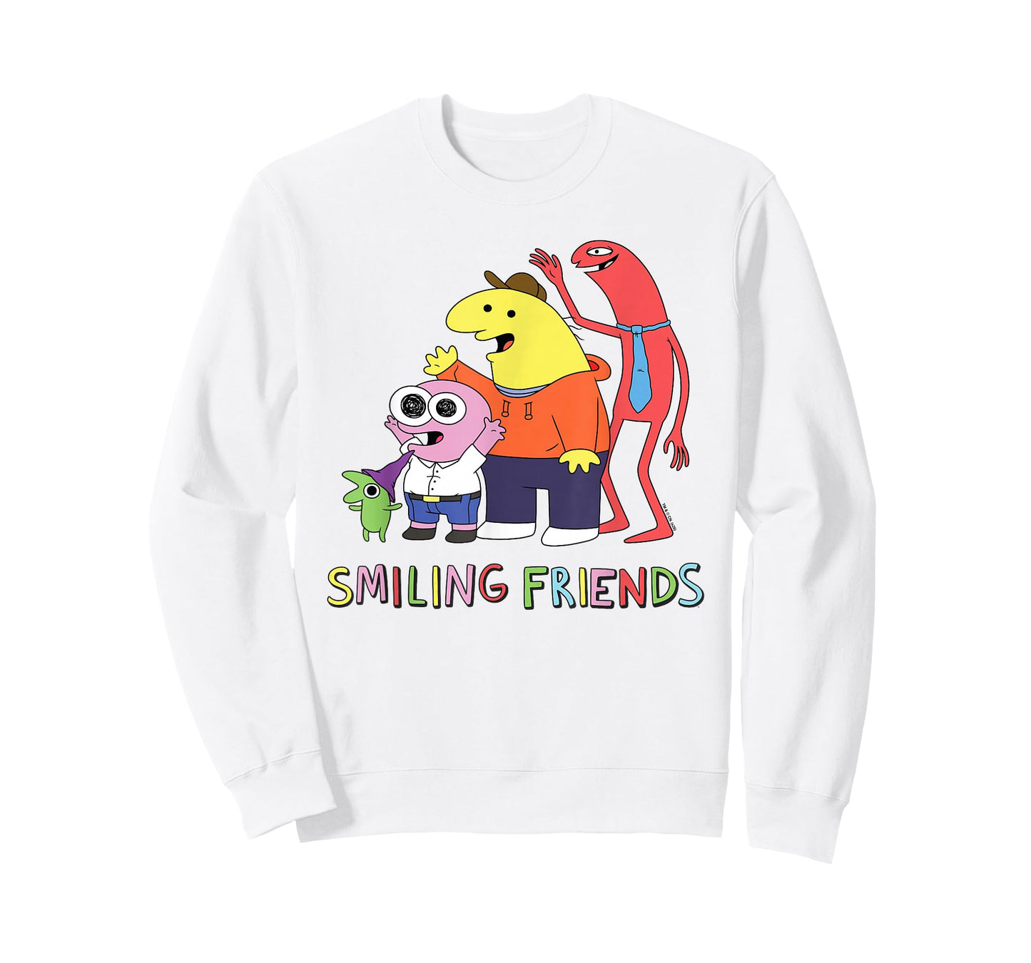 Smiling Friends Stacked Characters with Logo Cartoon T-Shirt