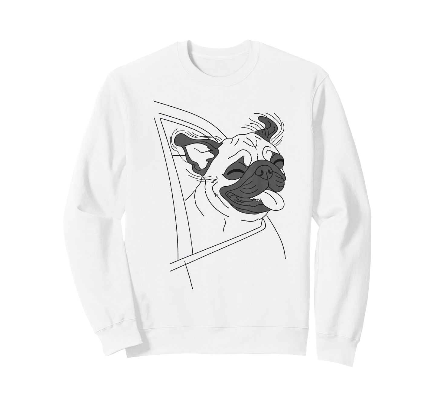 Car Window Pug Line Art for Dog T-Shirt