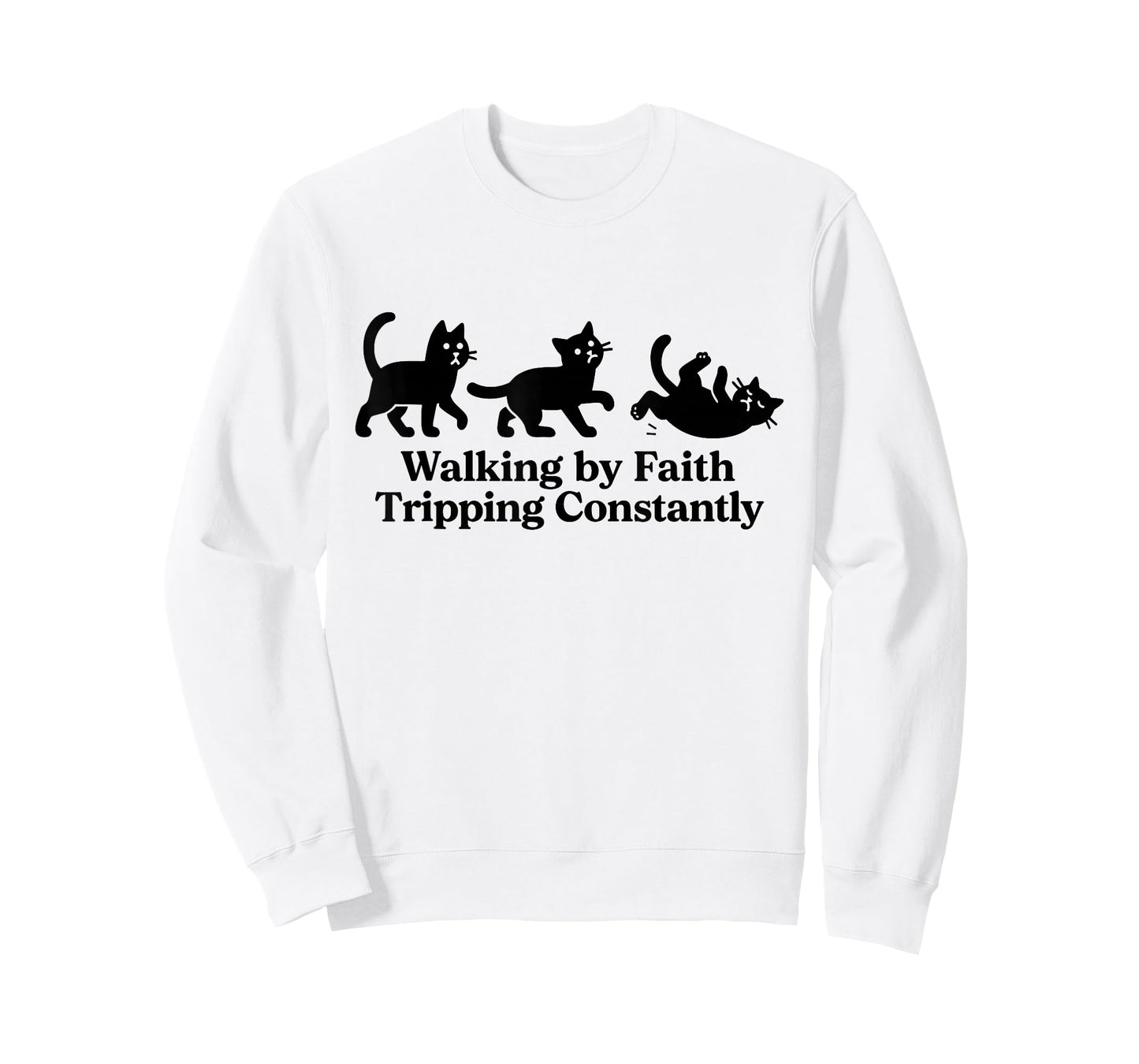Walking by Faith Tripping Constantly Cat T-Shirt